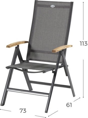 Hartman standenstoel Aruba antraciet / naturel