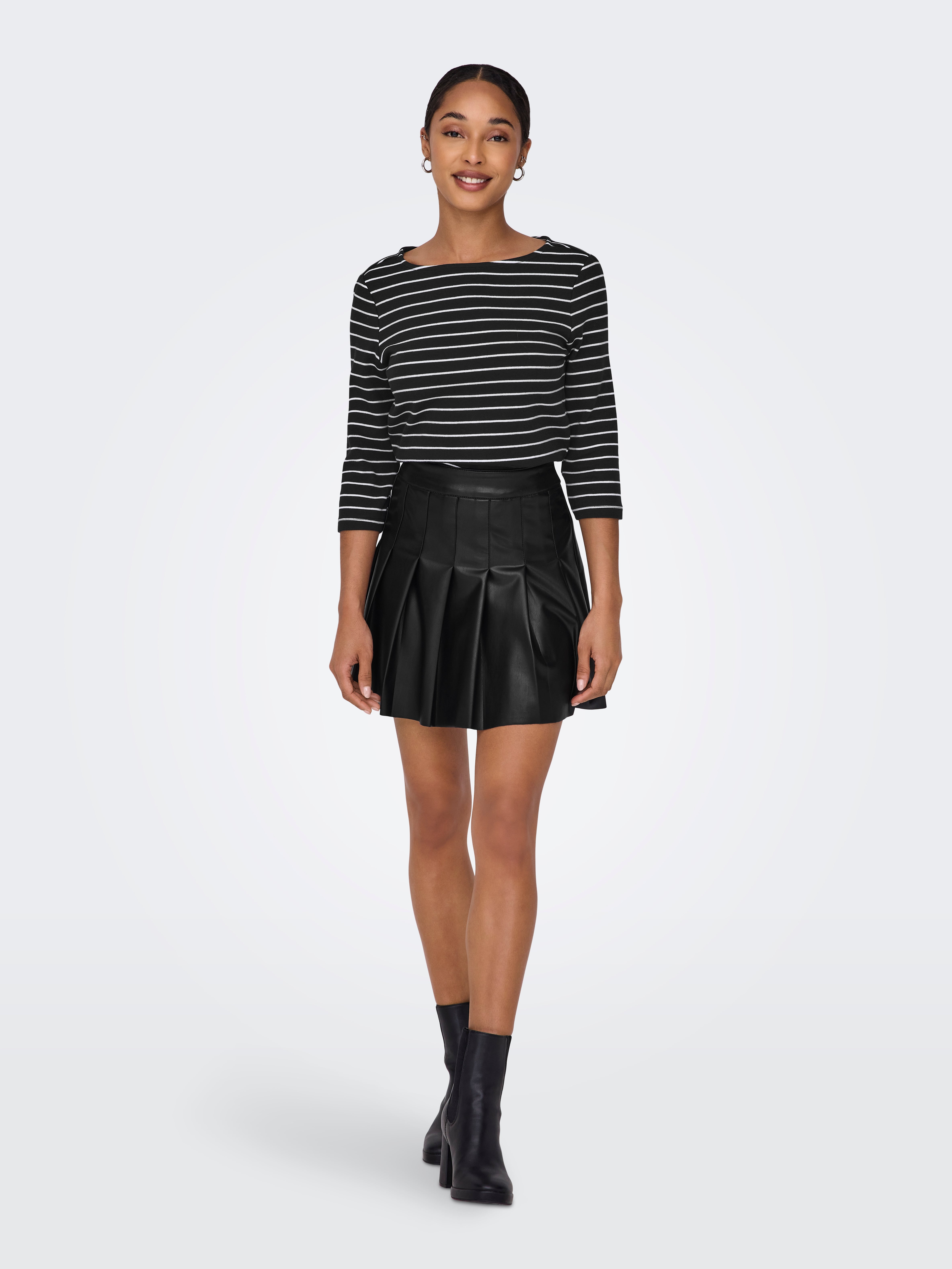 ONLDORIT Plissierter Rock Black
