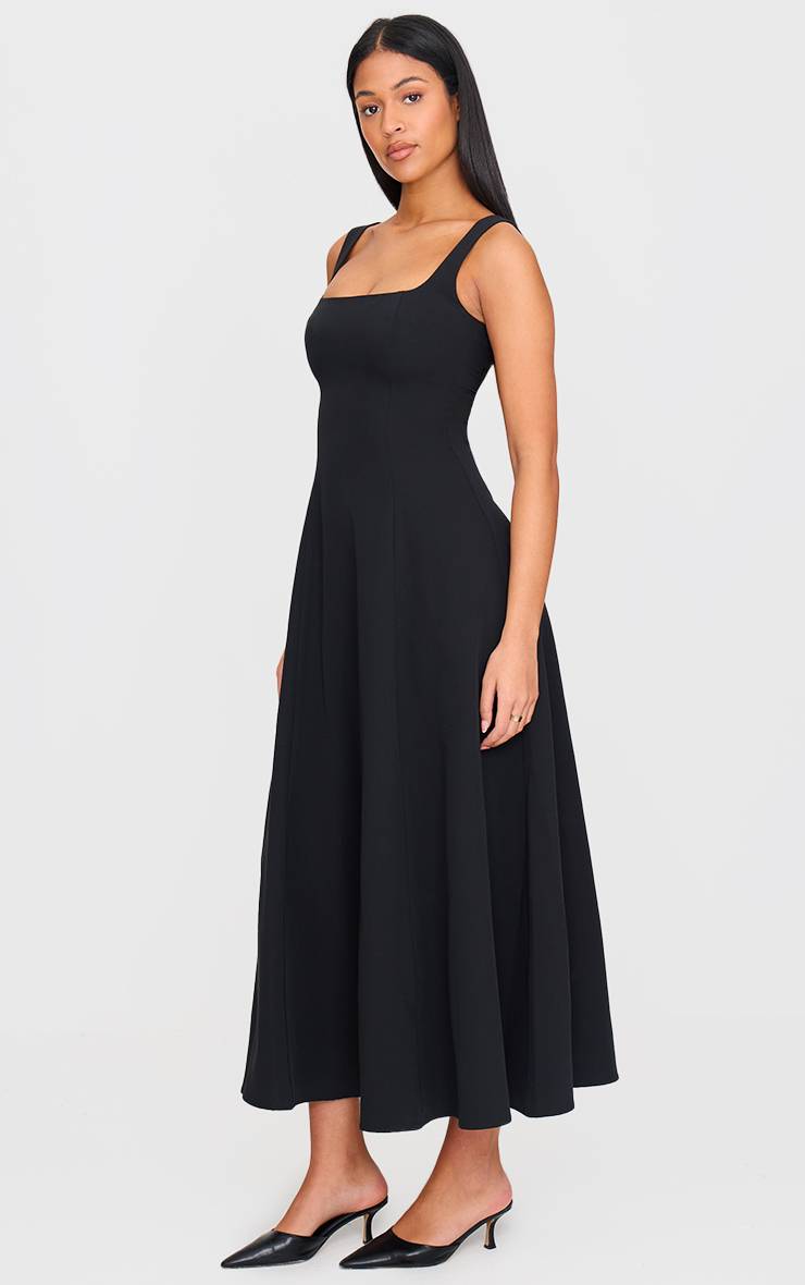 Noir Robe Midaxi Col Carré Tall