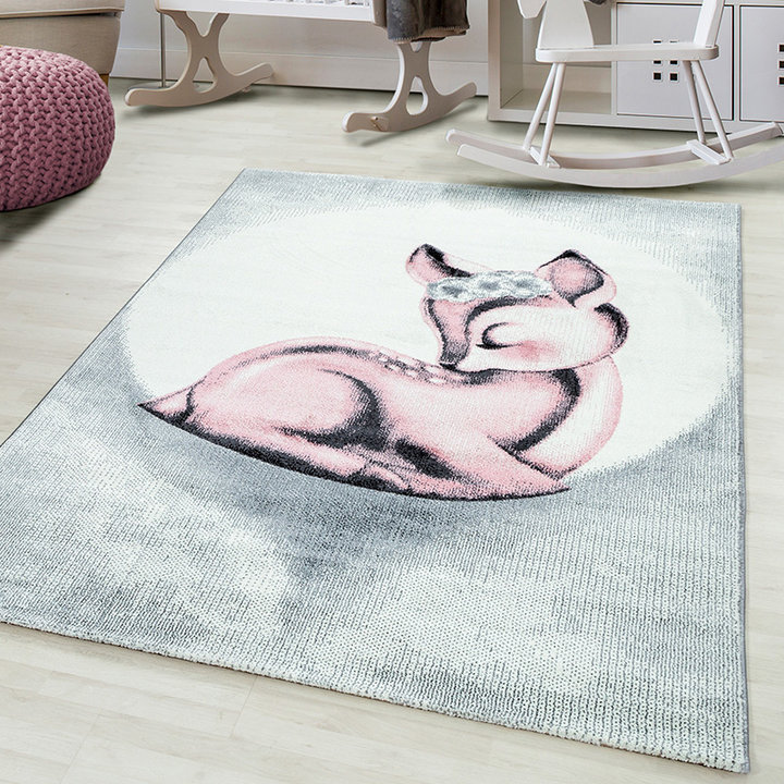 Kindervloerkleed - Bambi Hert Roze | Speels design