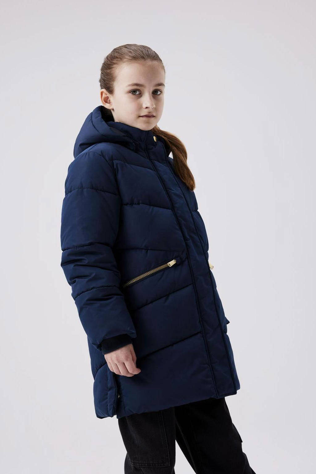NAME IT gewatteerde winterjas NKFMEMO donkerblauw