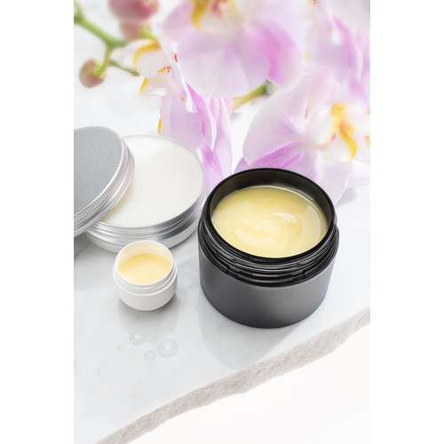 GLOREX leere Creme-Dose schwarz doppelwandig