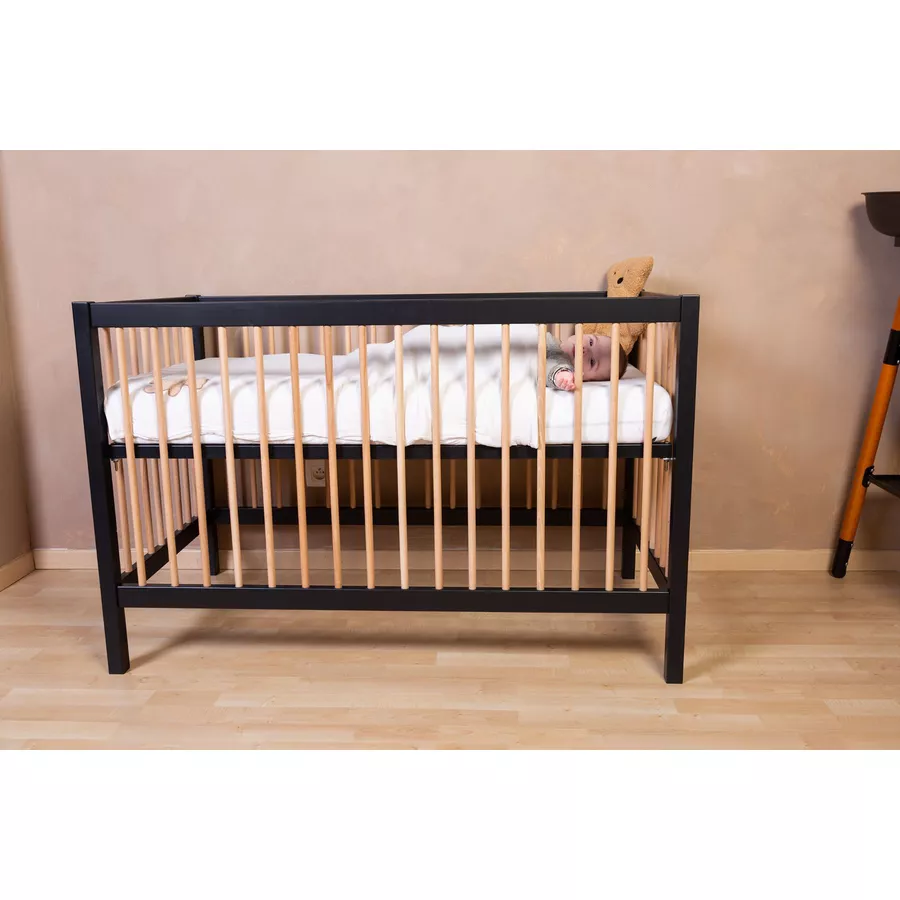 CHILDHOME Babybett 97 schwarz natur