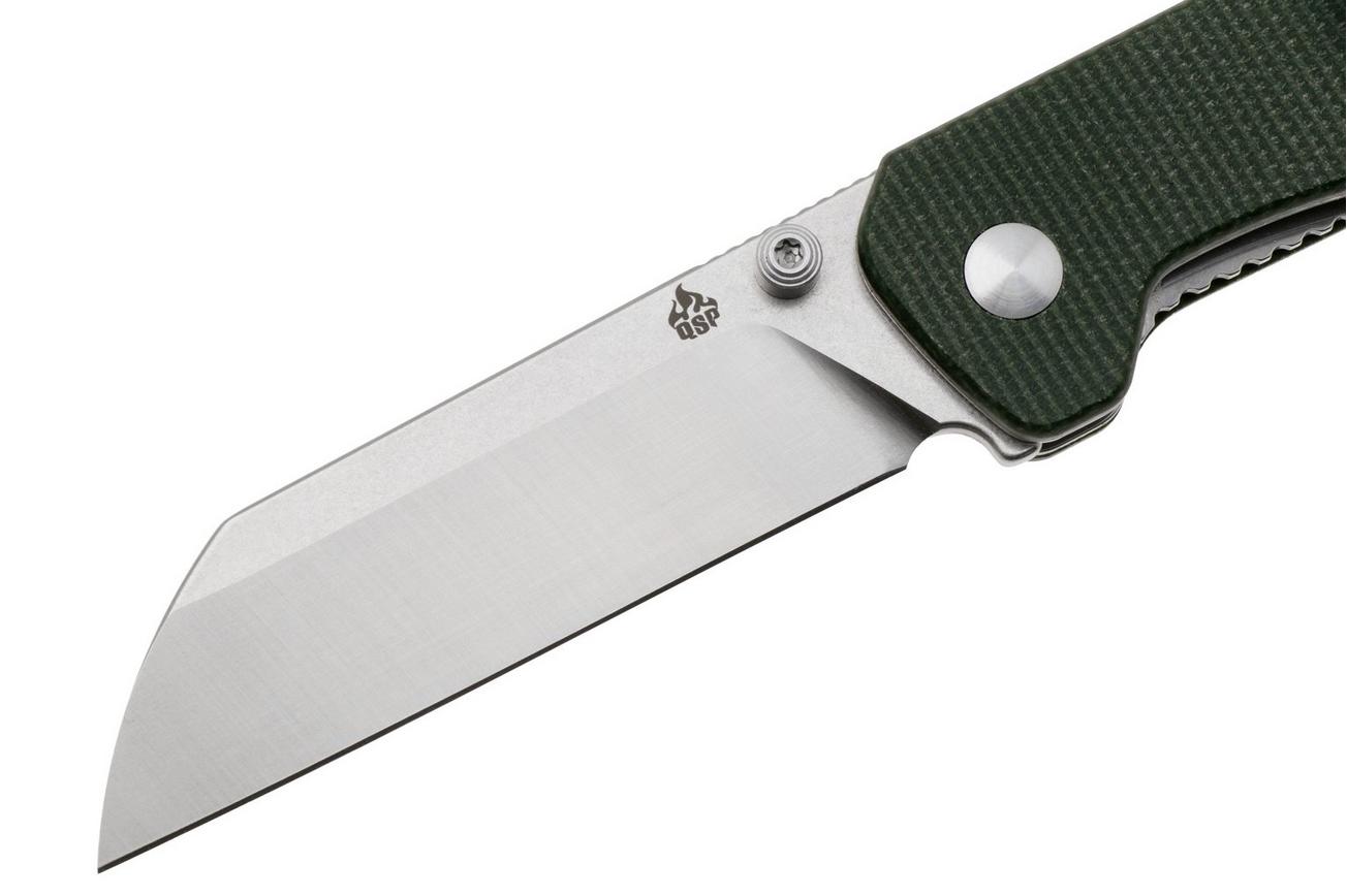 QSP Knife Penguin V2 QS130V2-C1 Two-Tone D2, Green Micarta, zakmes