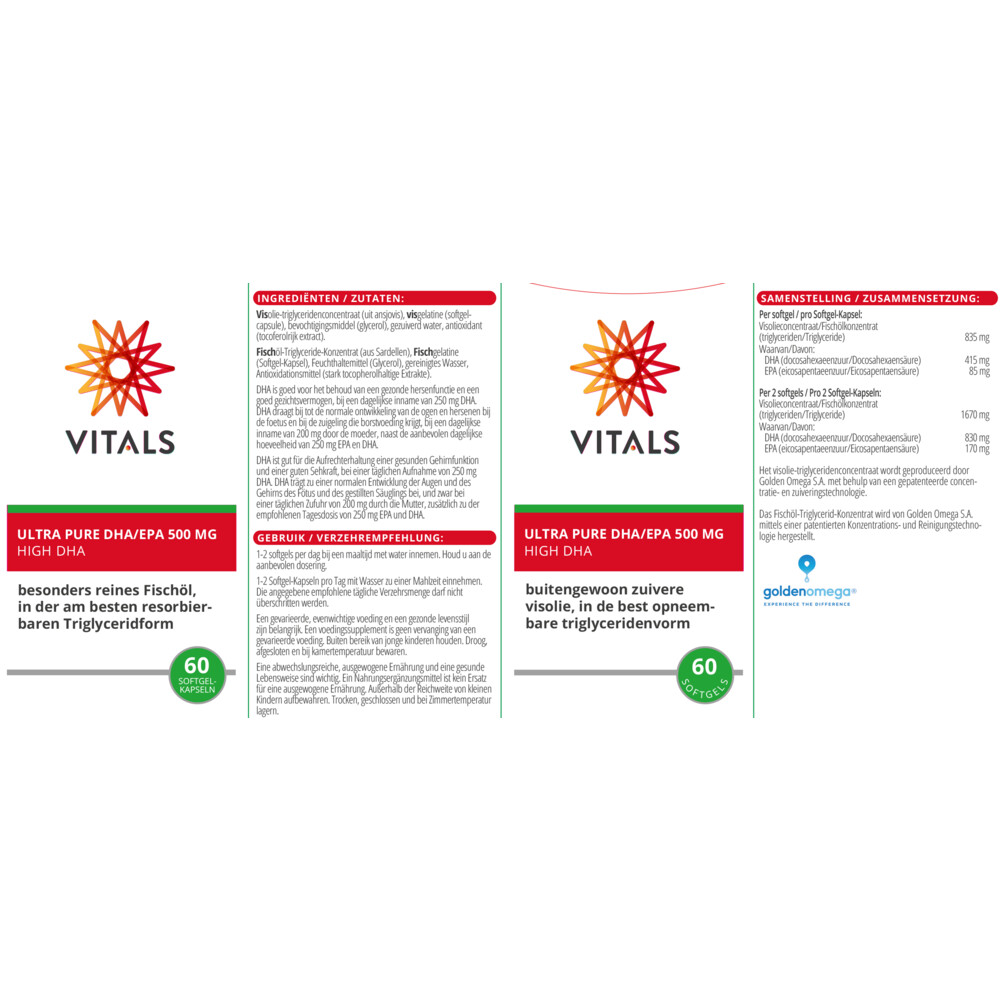 Vitals Ultra Pure EPA/DHA 500mg60 softgels