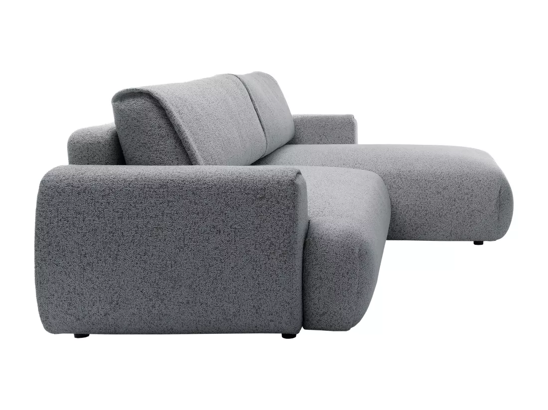 Canapé d'angle droit convertible en tissu texturé gris MONELIA