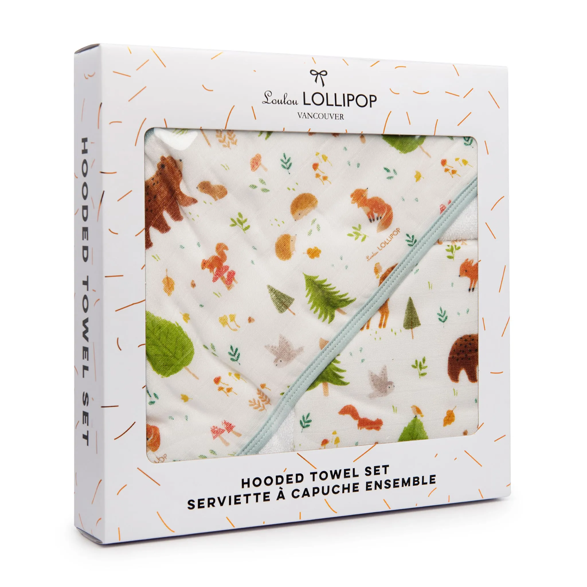 Loulou Lollipop Ensemble Serviette à Capuchon - Amis de la Forêt