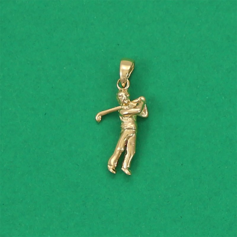 Pendentif joueur de golf - Plaqué or