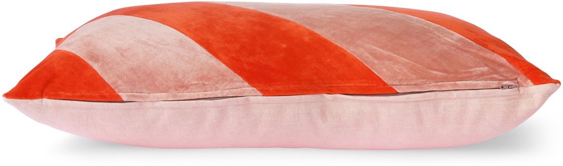 HKLIVING   Striped Velvet Koraal Sierkussen