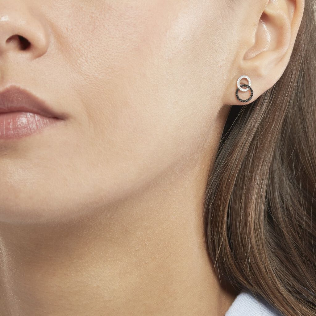 Boucles D'oreilles Puces Bella Or Blanc Diamant