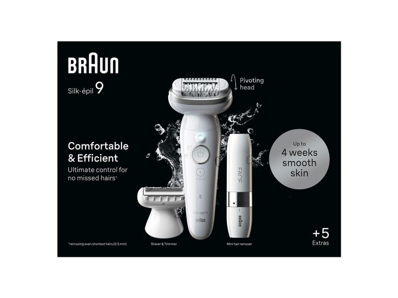 Braun Epilierer Silk-épil 9 9-341 Kabelloses Nass- und Trocken-Epiliergerät