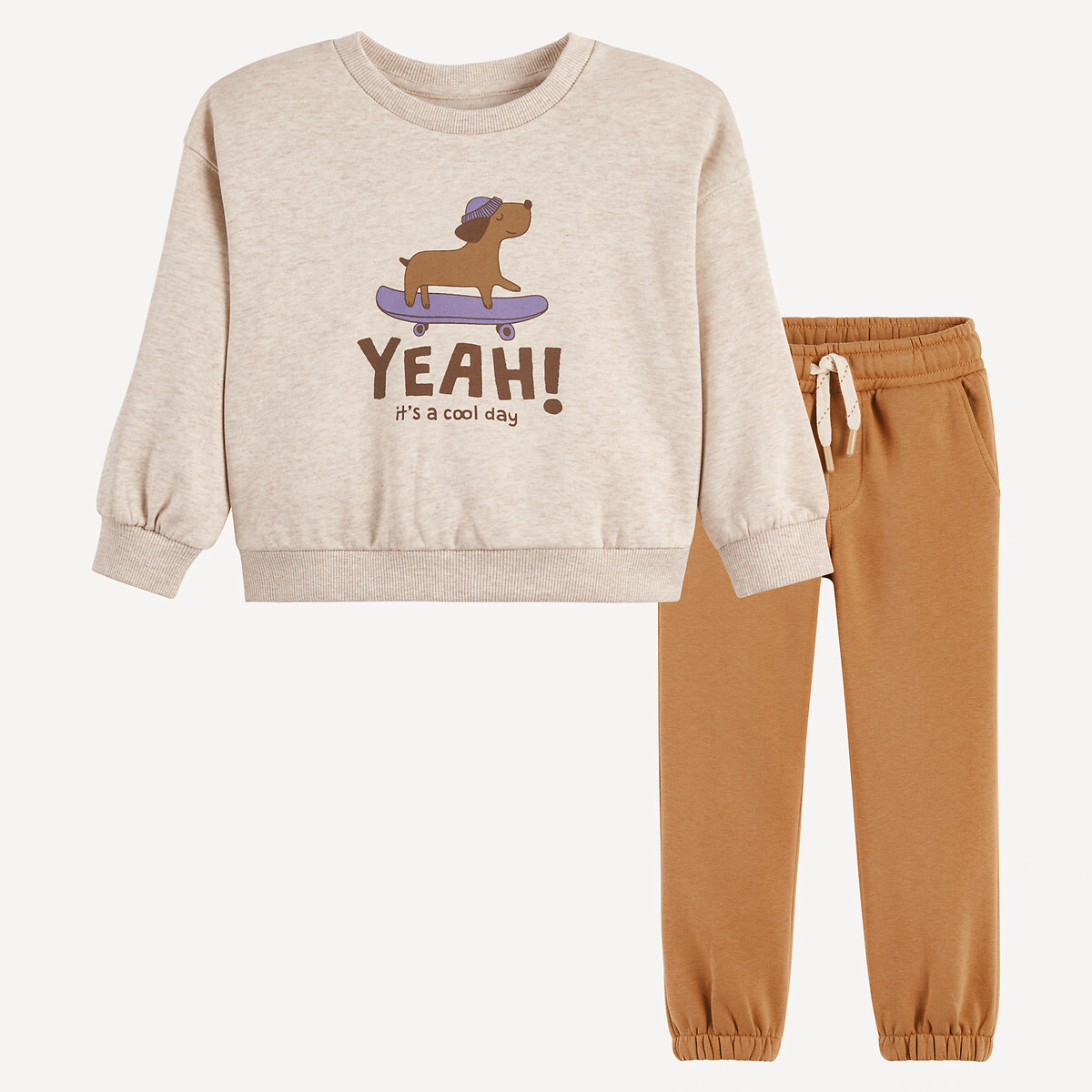 COLEÇÃO LA REDOUTE<br>Conjunto de 2 peças, suéter e calça de moletom
