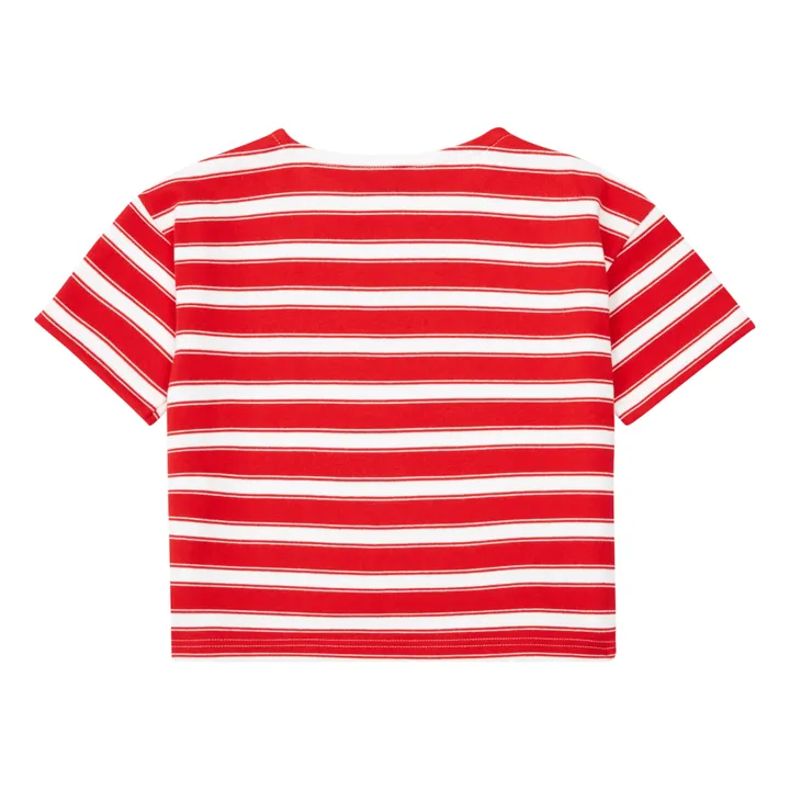 Petit Bateau T-shirt Rayé Coton Bio Epais | Rouge