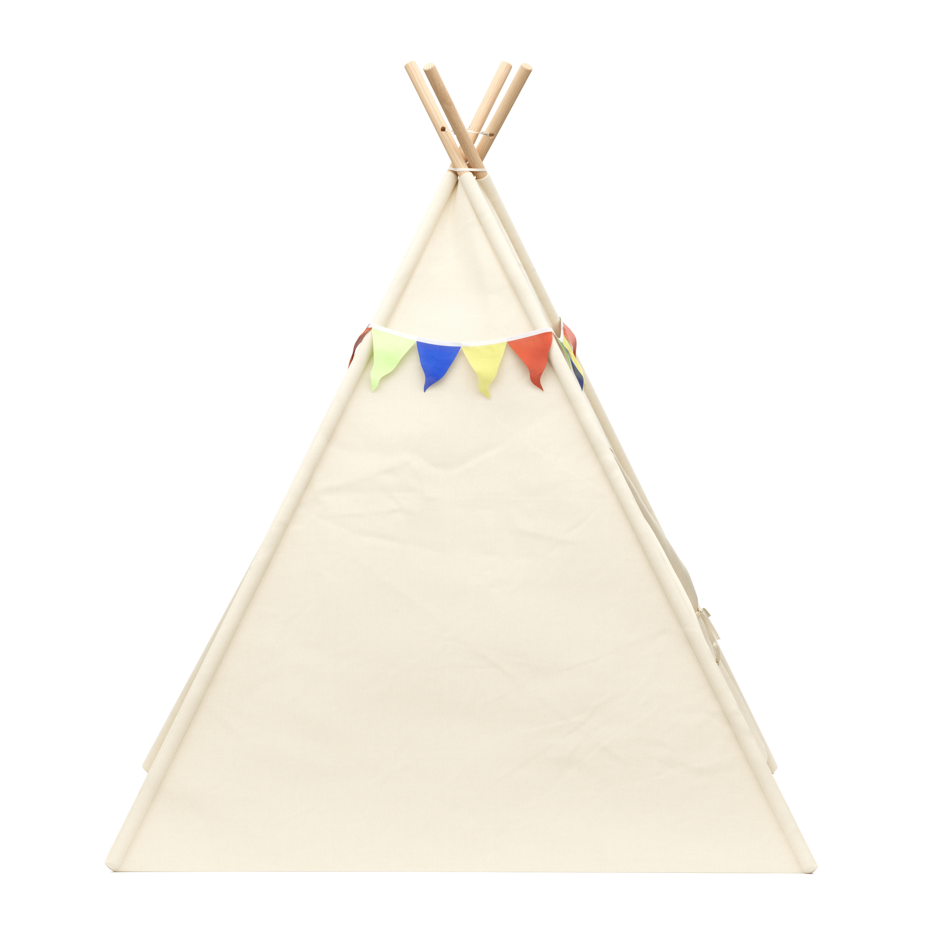 Spielzelt Tipi mit Lichterkette beige
