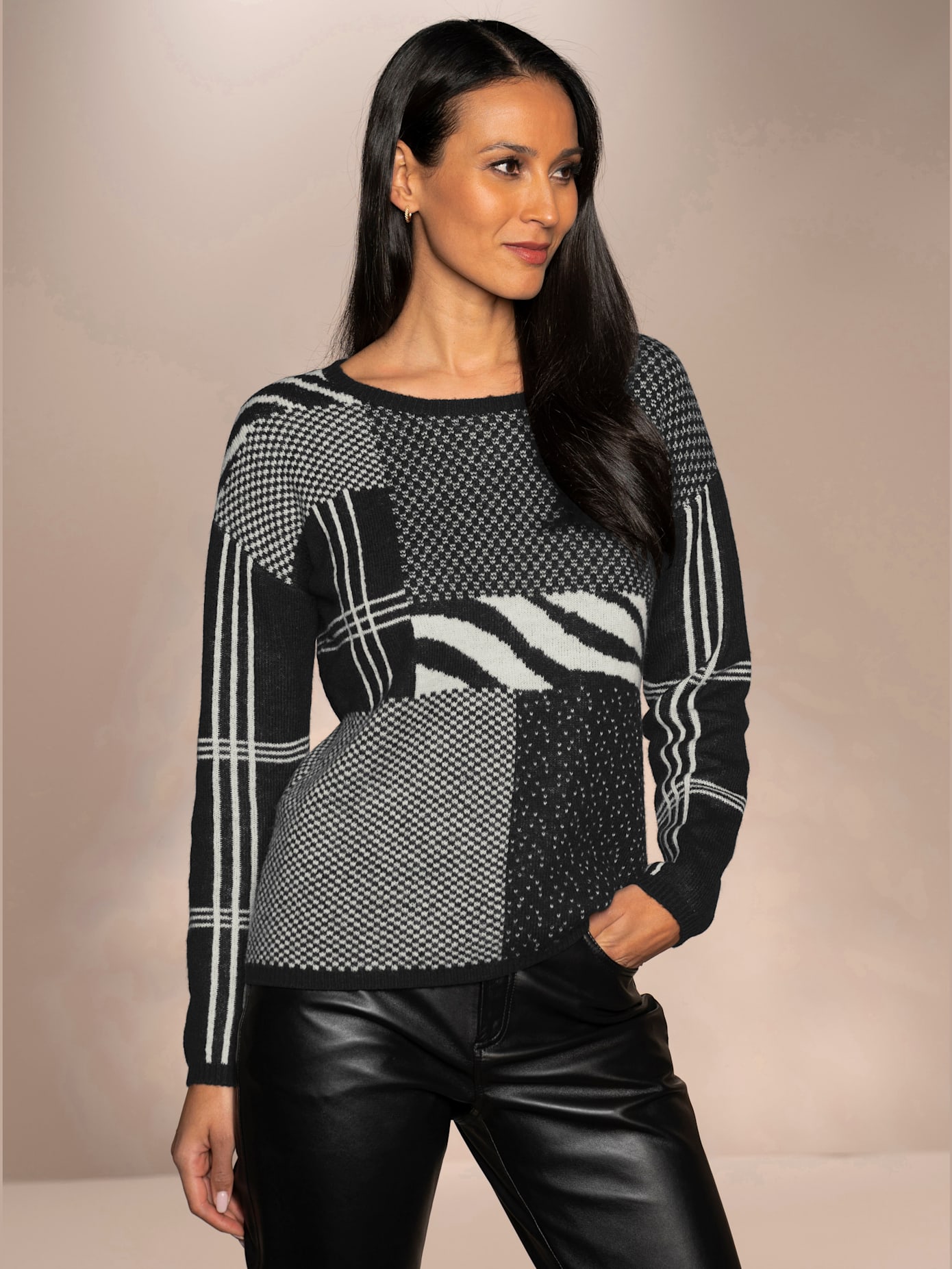 Pull jacquard superbe motif jacquard