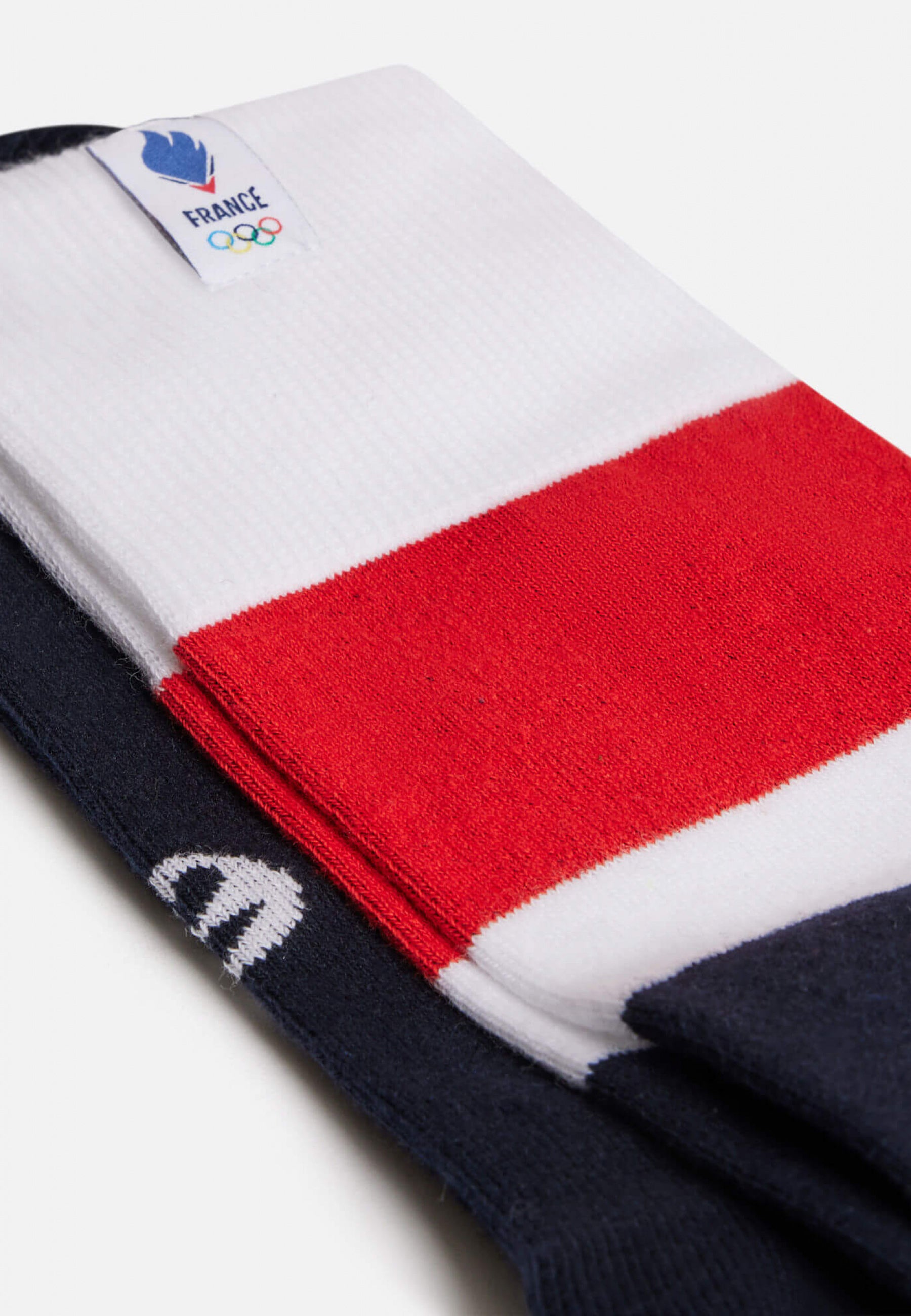 Trio de chaussettes mi-hautes en coton-Pack Trio Chaussettes Lucas Equipe de France Blanc Coq