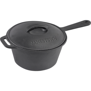 Gietijzeren BBQ sauspan zwart anti-aanbaklaag