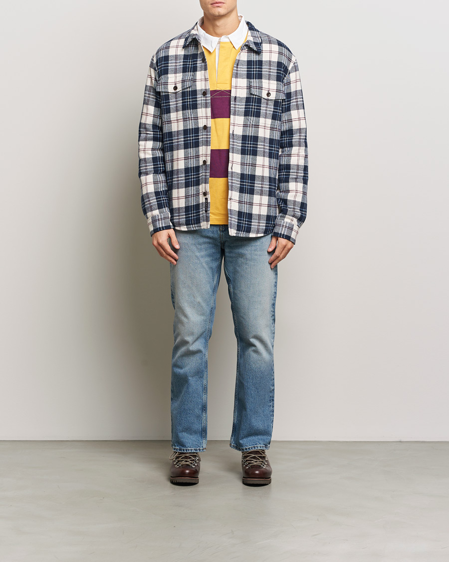 GANT Flannel Lined Checked Overshirt Evening Blue