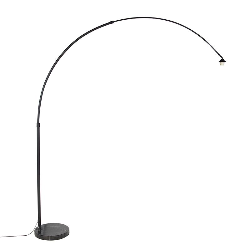 Moderne booglamp zwart met marmeren voet - XXL