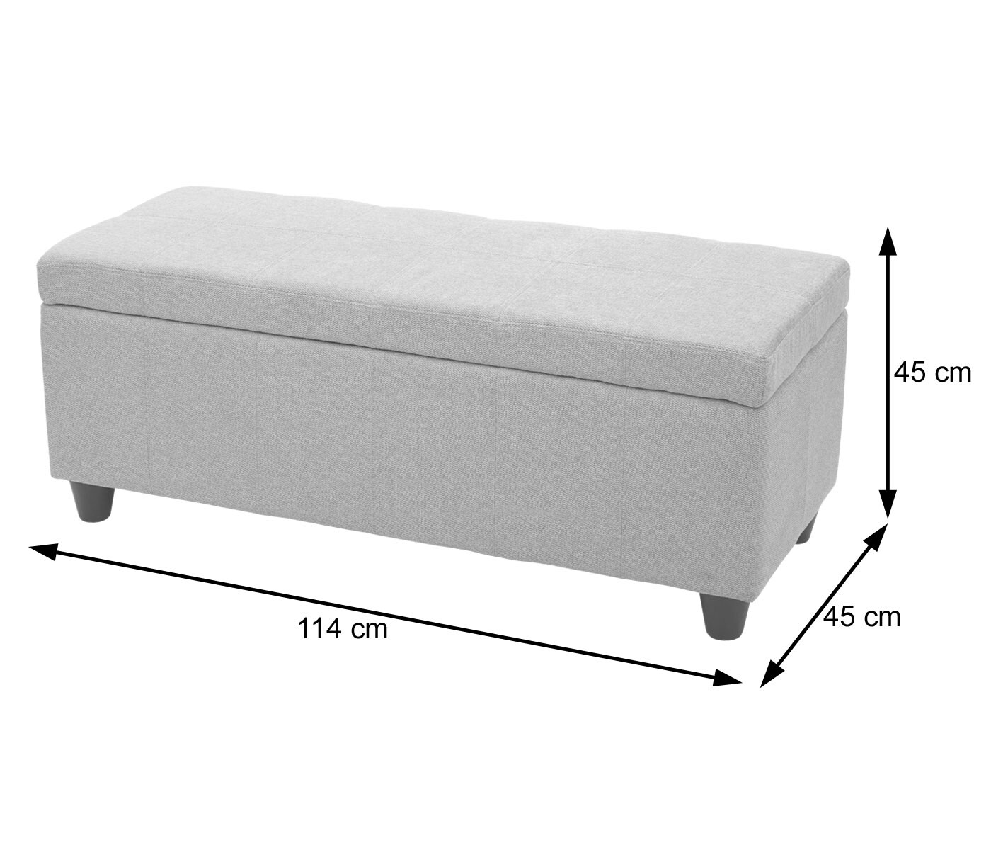 Aufbewahrungs-Truhe Kriens, Sitzbank Bank, Kunstleder, 45x114x45cm ~ braun