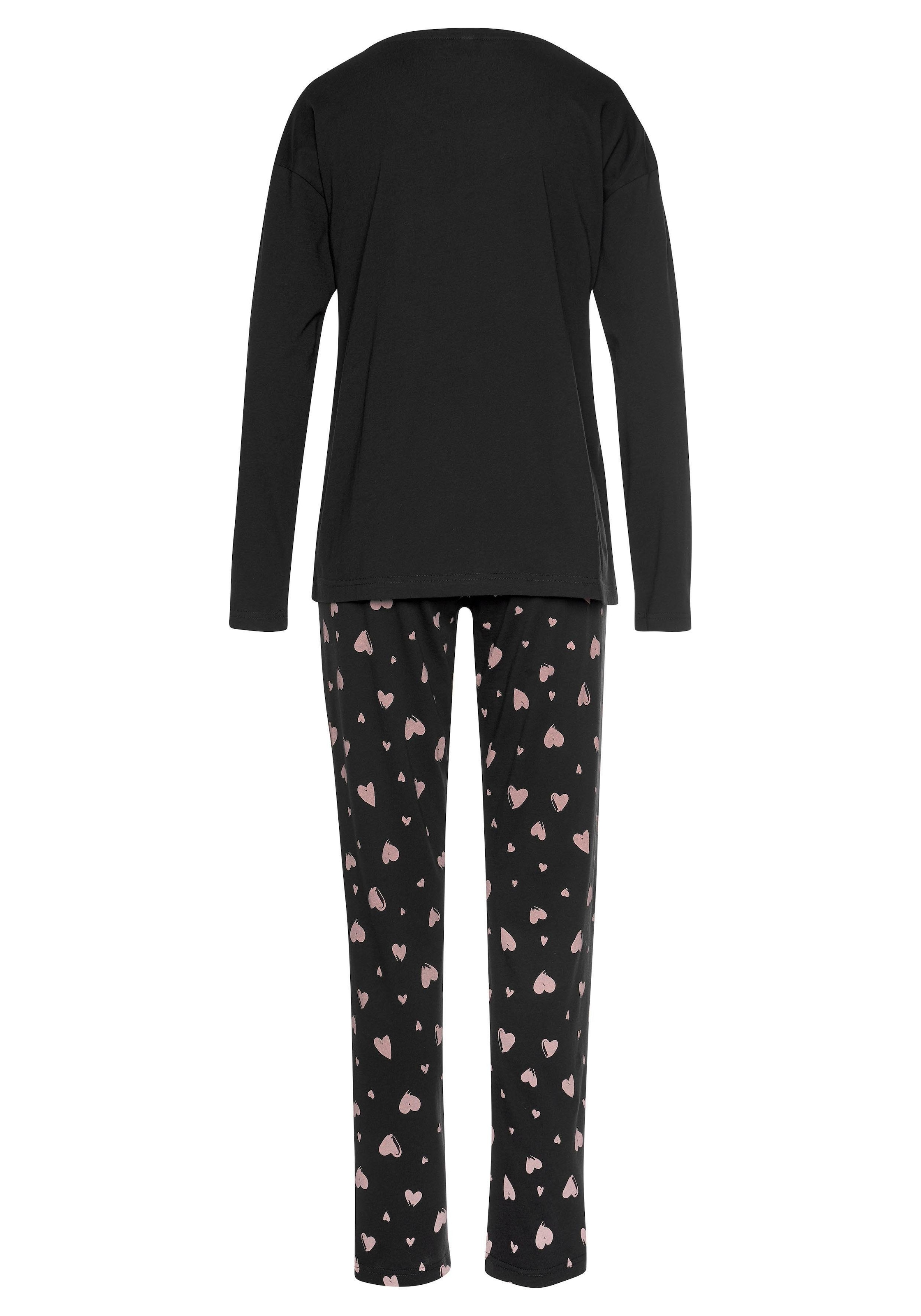 Vivance Dreams Pyjama, 2 Stk. mit Herzmuster