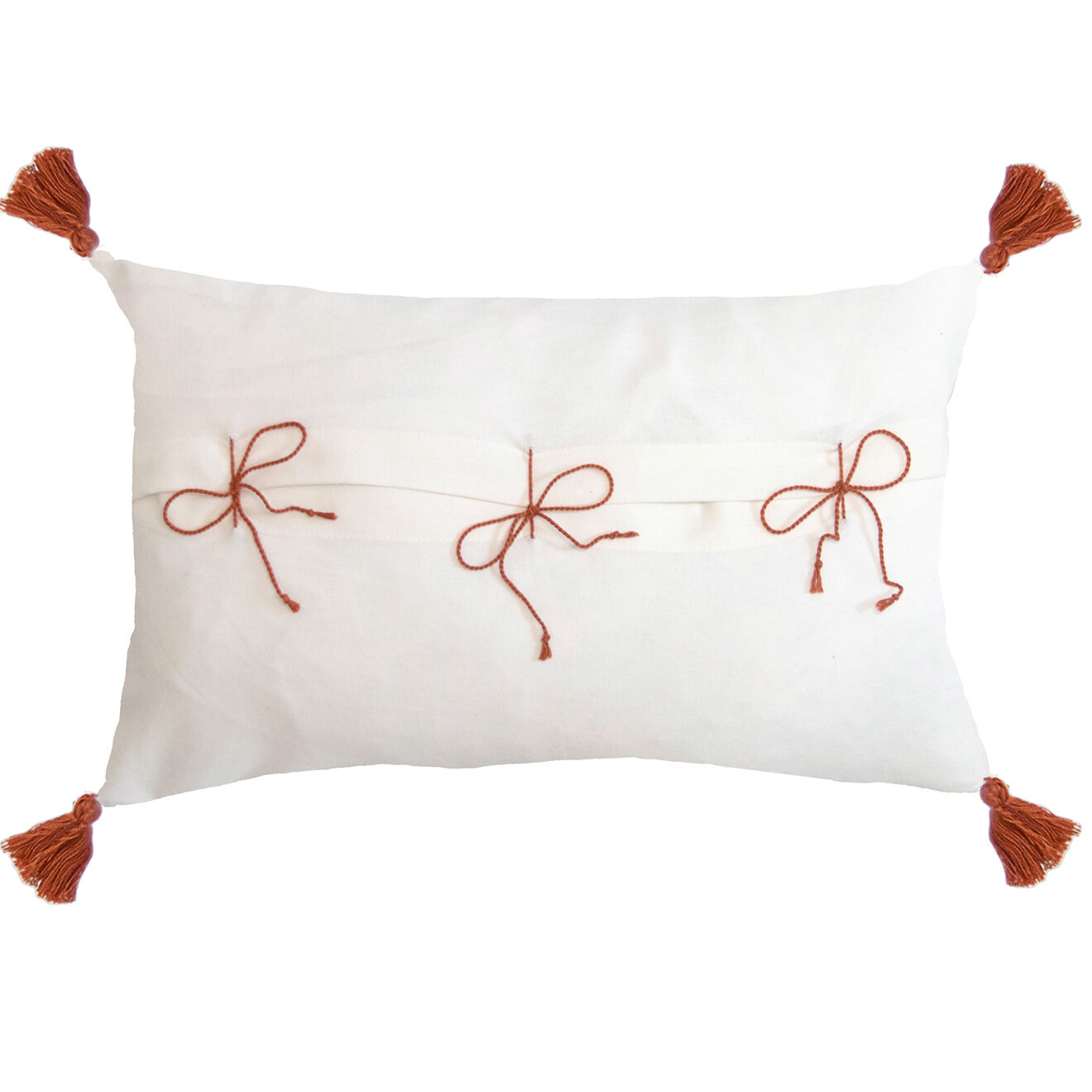 Febronie Housse de coussin Matisse brodée brique - 50x30 cm