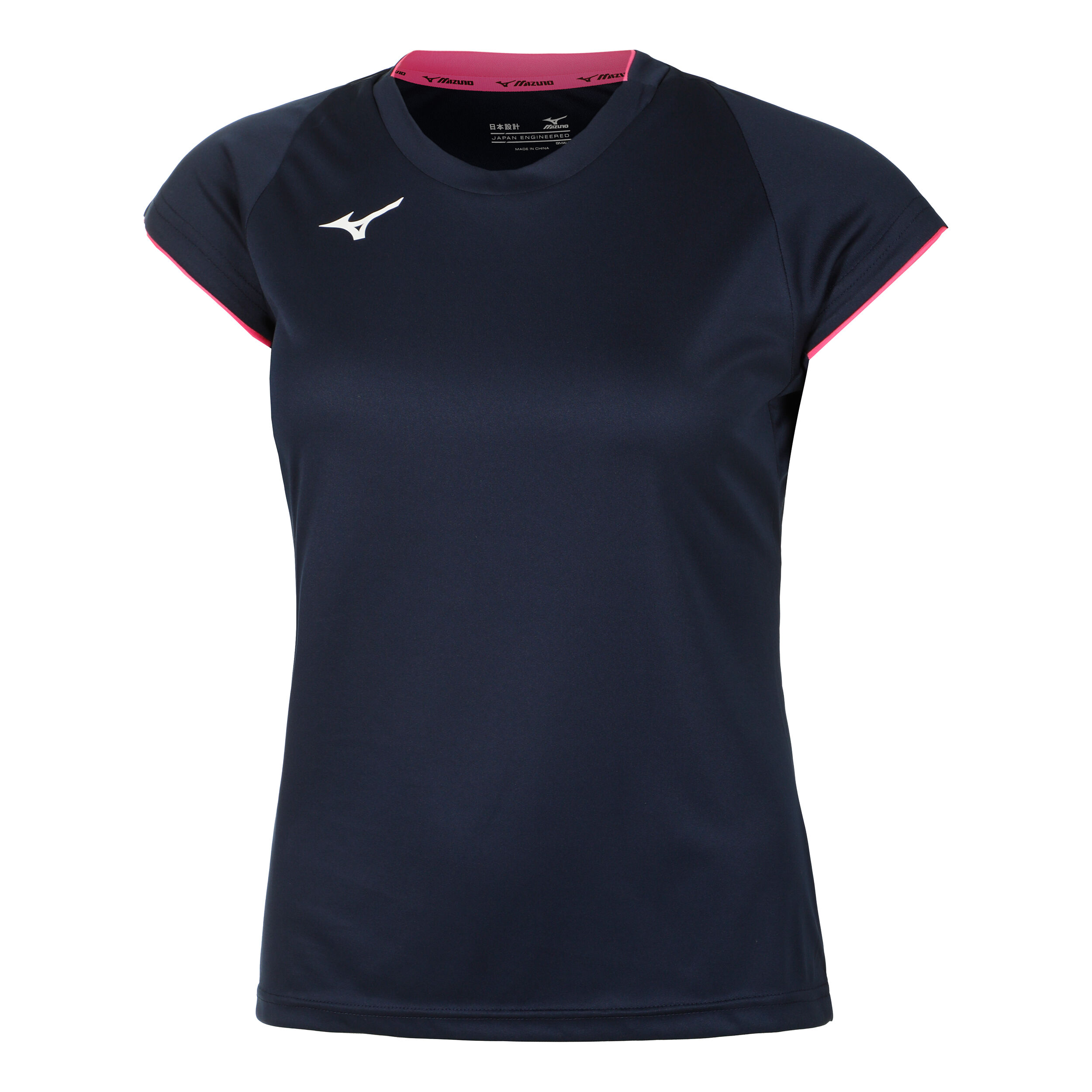 Mizuno Core T-shirt Femmes - Bleu Foncé , Pink