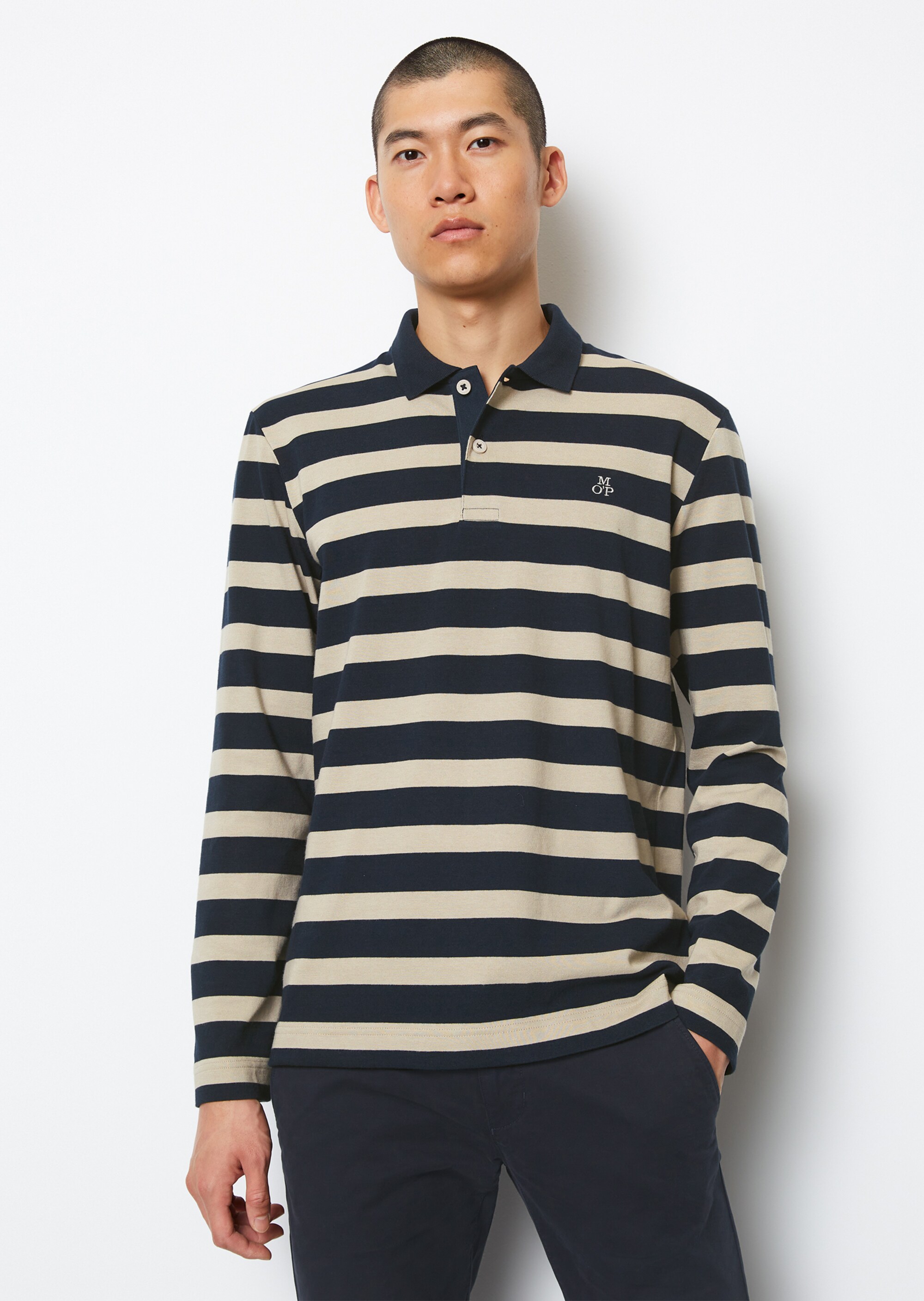 DfC Poloshirt Jersey regular mit garngefärbtem Streifenmuster