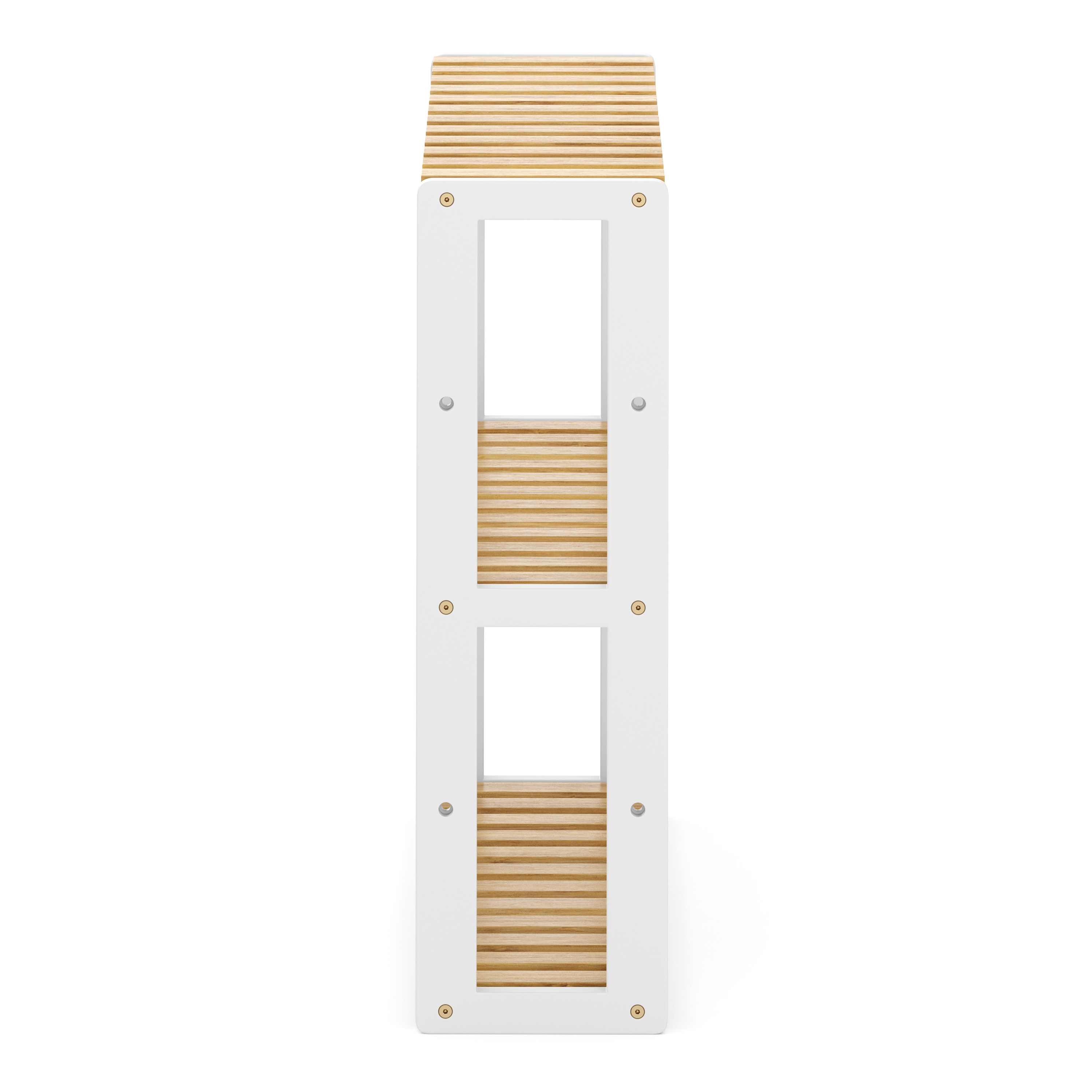 Regal Bambus 60 x 15 x 54 cm weiss/natur