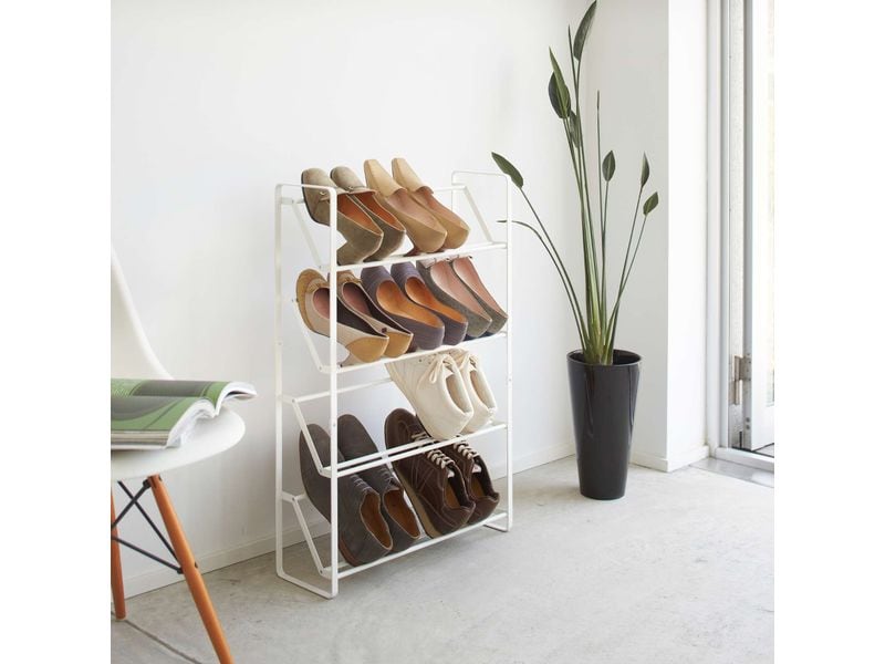 Yamazaki Schuhregal Frame 17.5 x 80 cm, Weiss Schuhorganizer