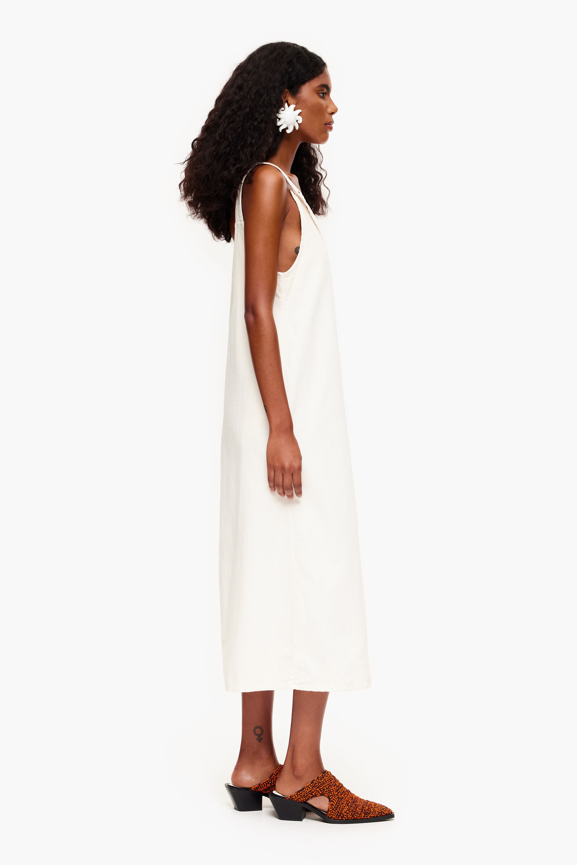 Vestido curto jeans off-white