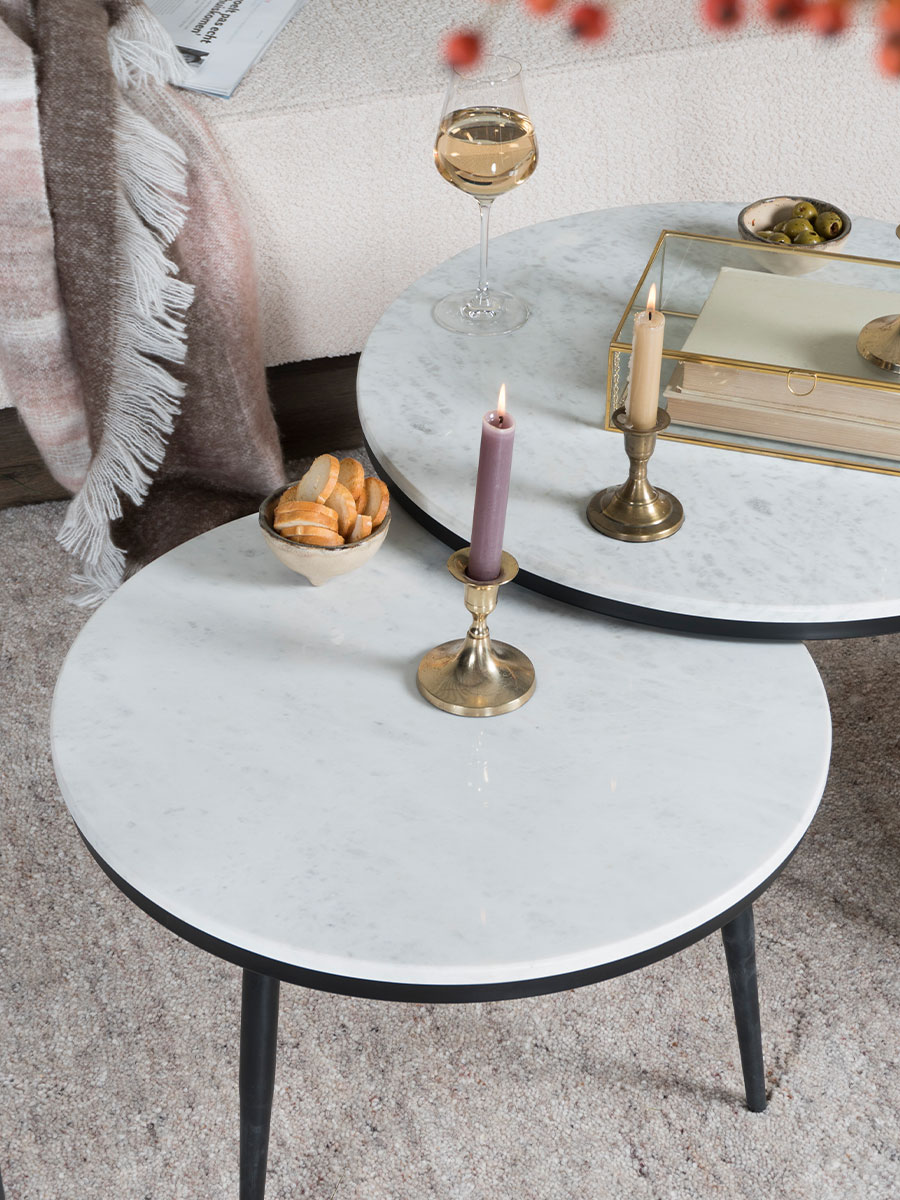Salontafel Melle – Marmer – Set van 2
