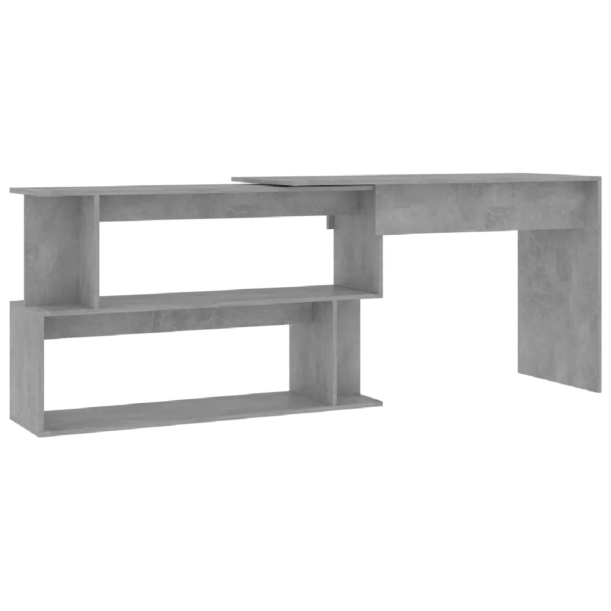 vidaXL Bureau d'angle Gris béton