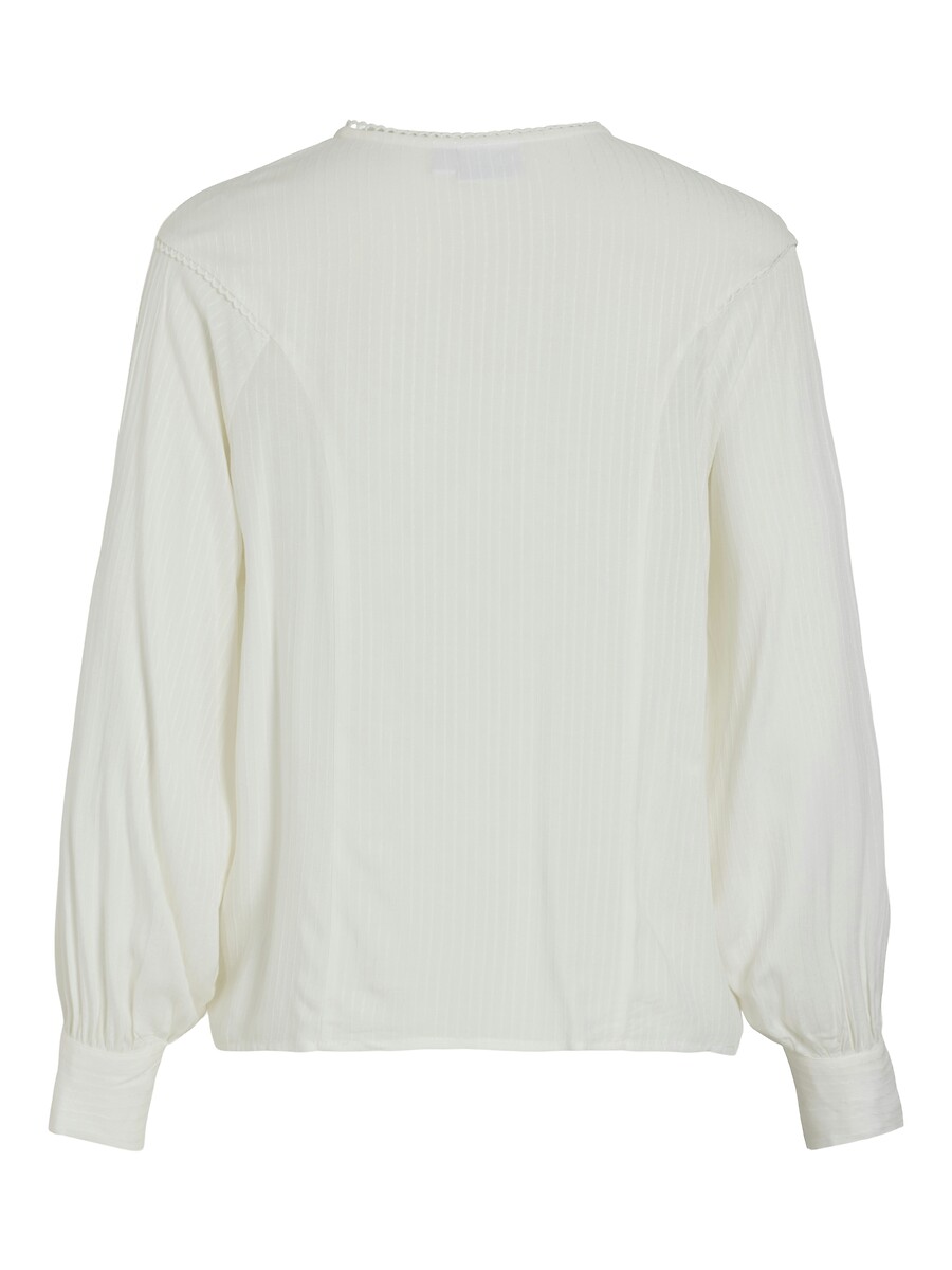 VILA<br>Blusa lisa com gola bordada