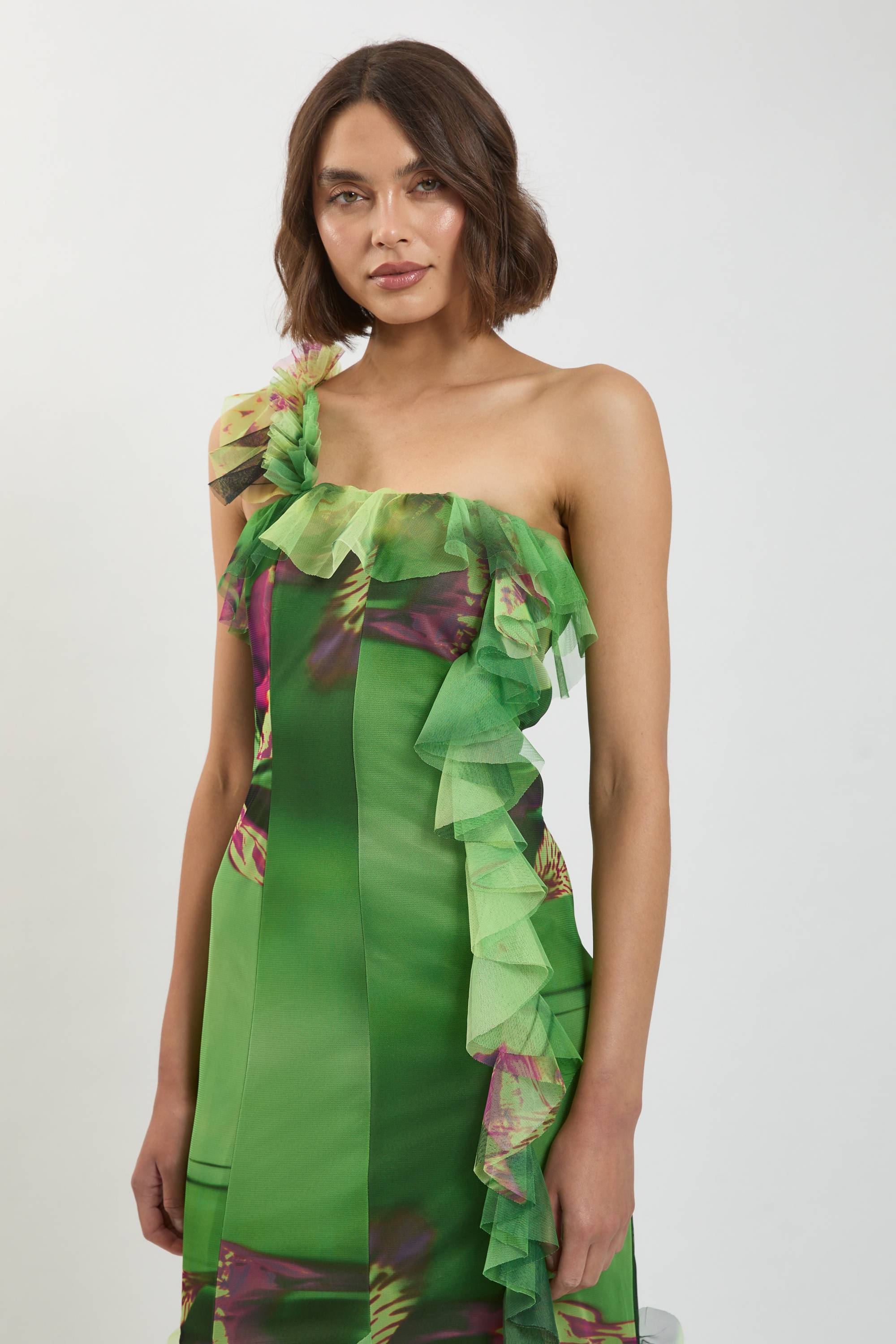 KarenMillen Robe Longue En Tulle À Une Épaule