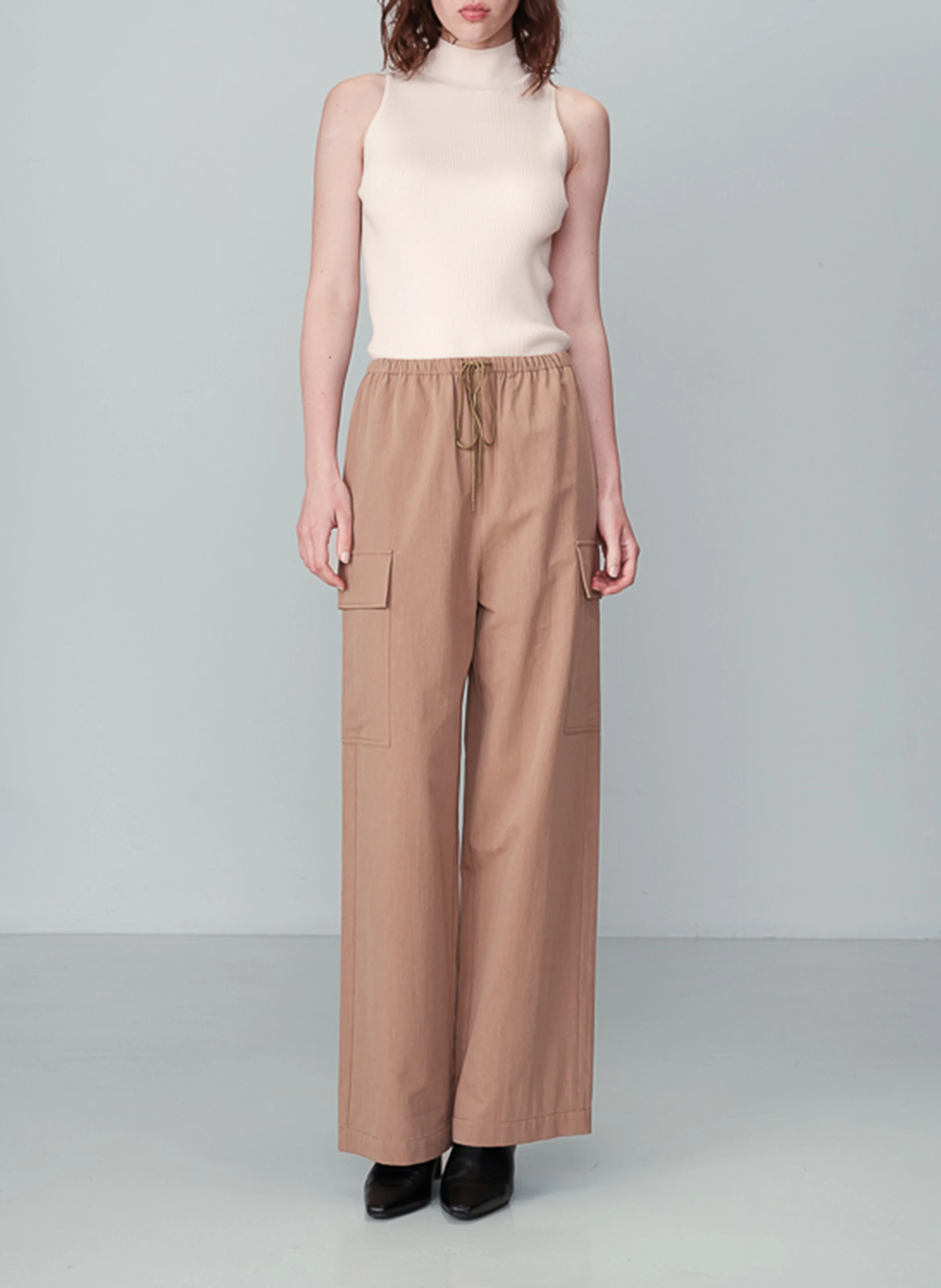 NOW - Pantalon cargo en coton mélangé | Marron