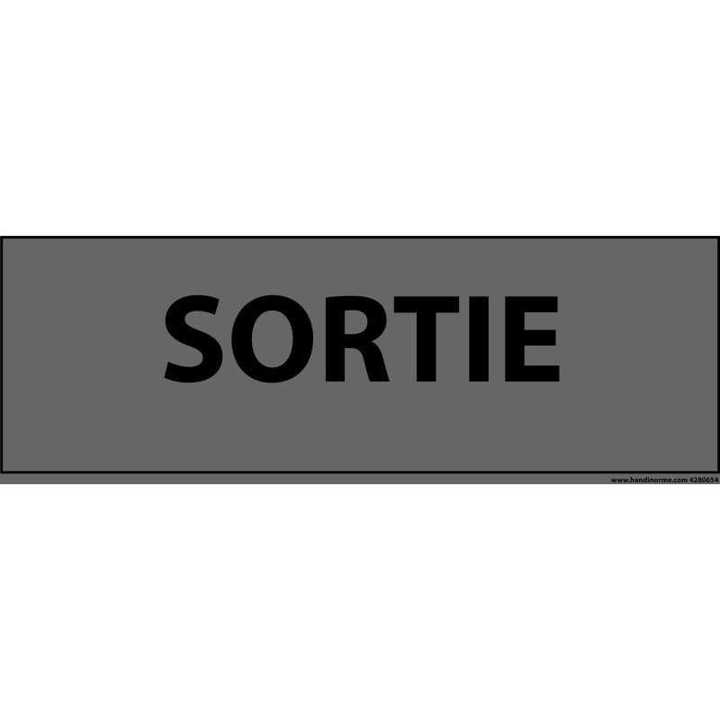 Plaque de porte SORTIE - 210 x 75 mm