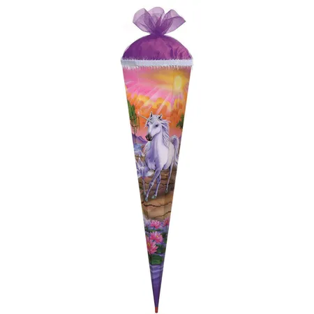 Roth Glitter Schultüte, Einhorn, 85cm, 6-eckig