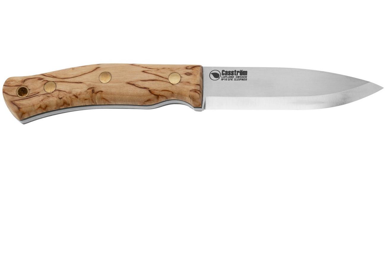 Casström No. 10 Swedish Forest Knife Scandi 14104 Sleipner Curly Birch Kydex, bushcraftmes
