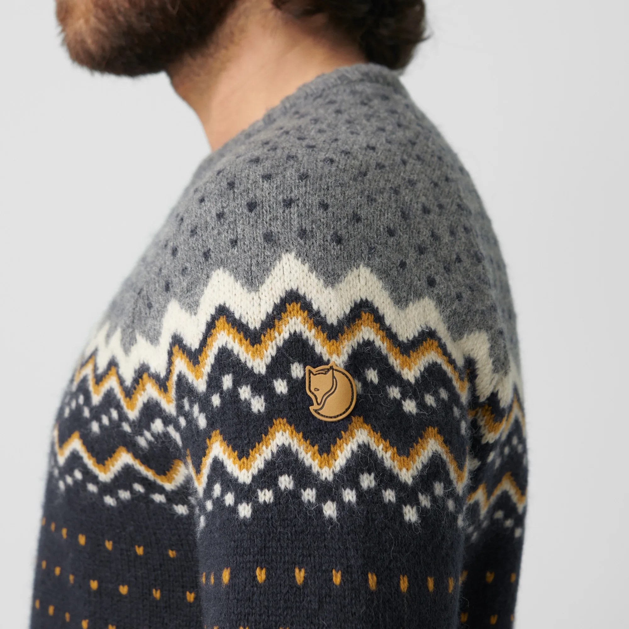 Fjällräven Men's Övik Knit Sweater Dark Grey/Grey