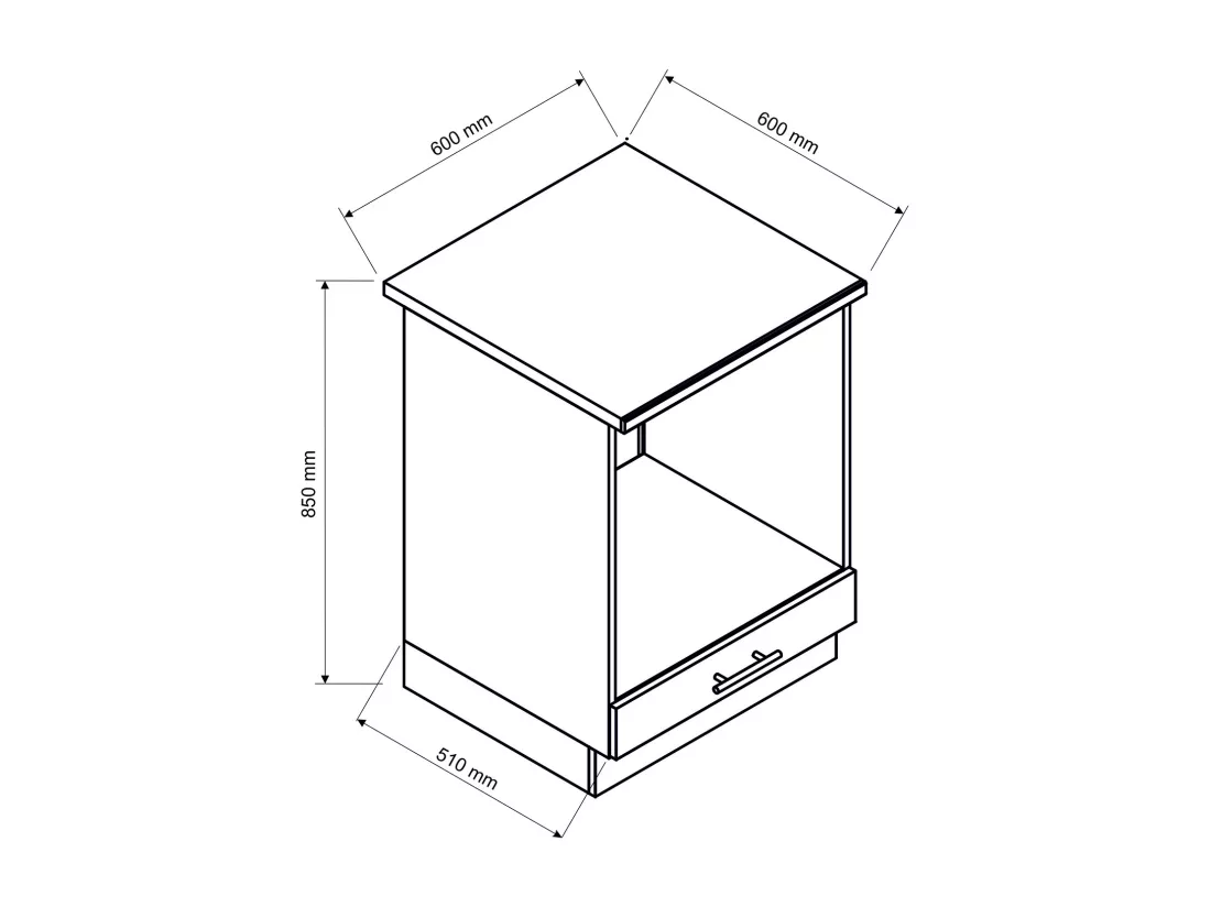 Cuisine complète MILA 6 éléments couleur chêne Artisan avec plan de travail inclus -Longueur 180 cm