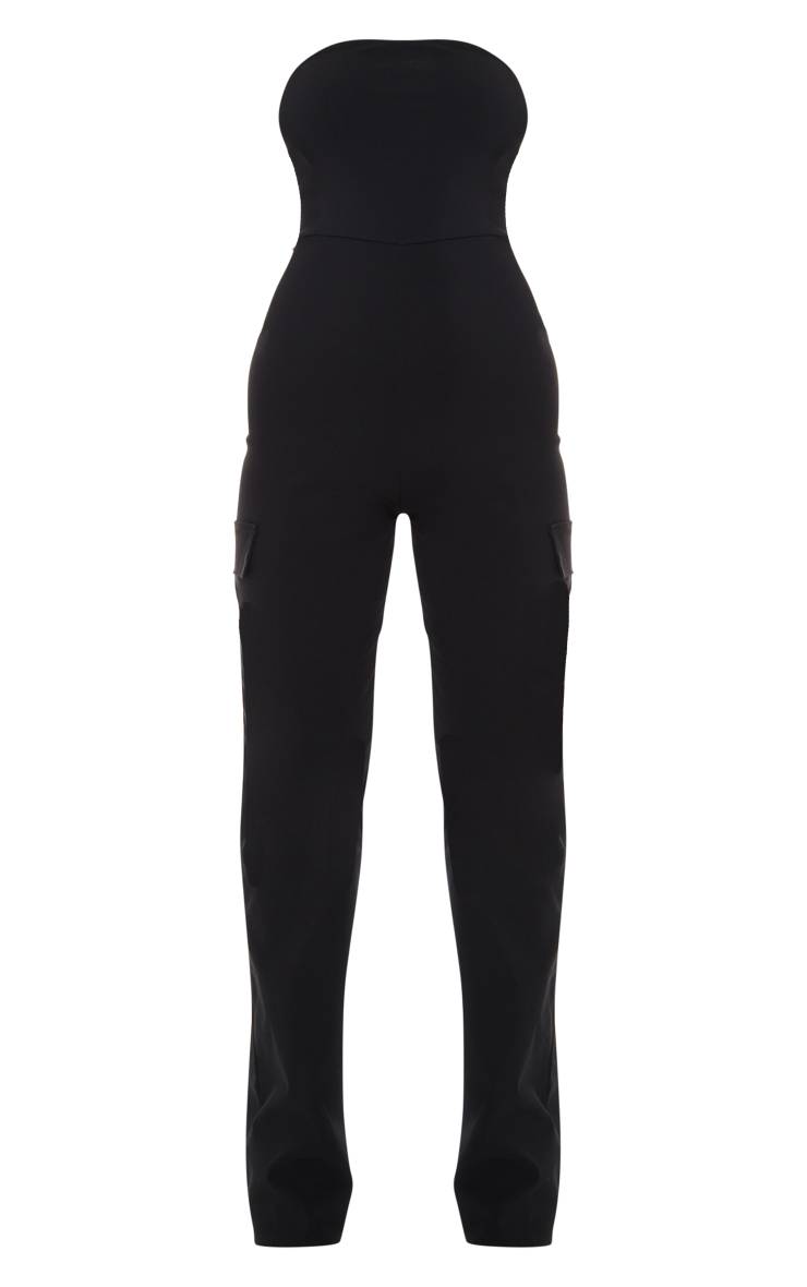Noir Combinaison Bandeau Corset Style Cargo