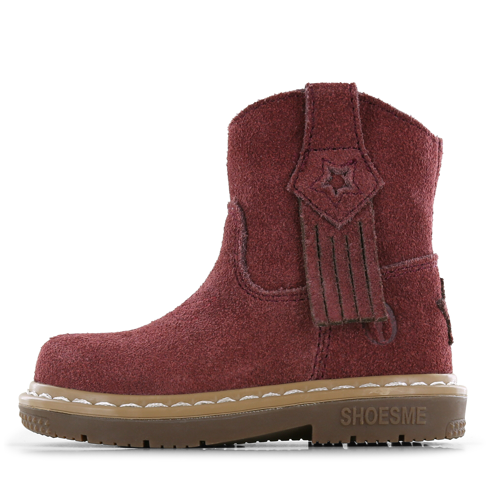Shoesme bordeaux laarsje met franjes Suède | Sale