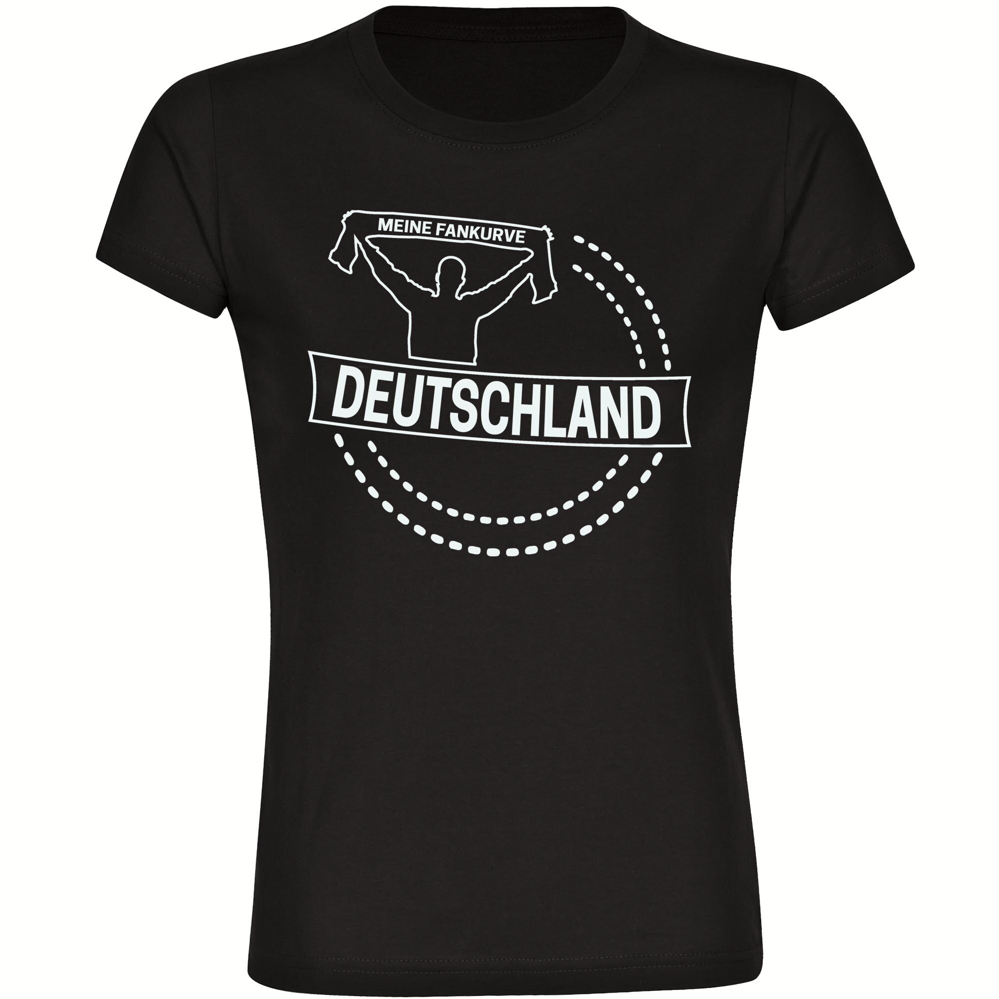 multifanshop® Damen T-Shirt - Deutschland - Meine Fankurve - Druck weiß