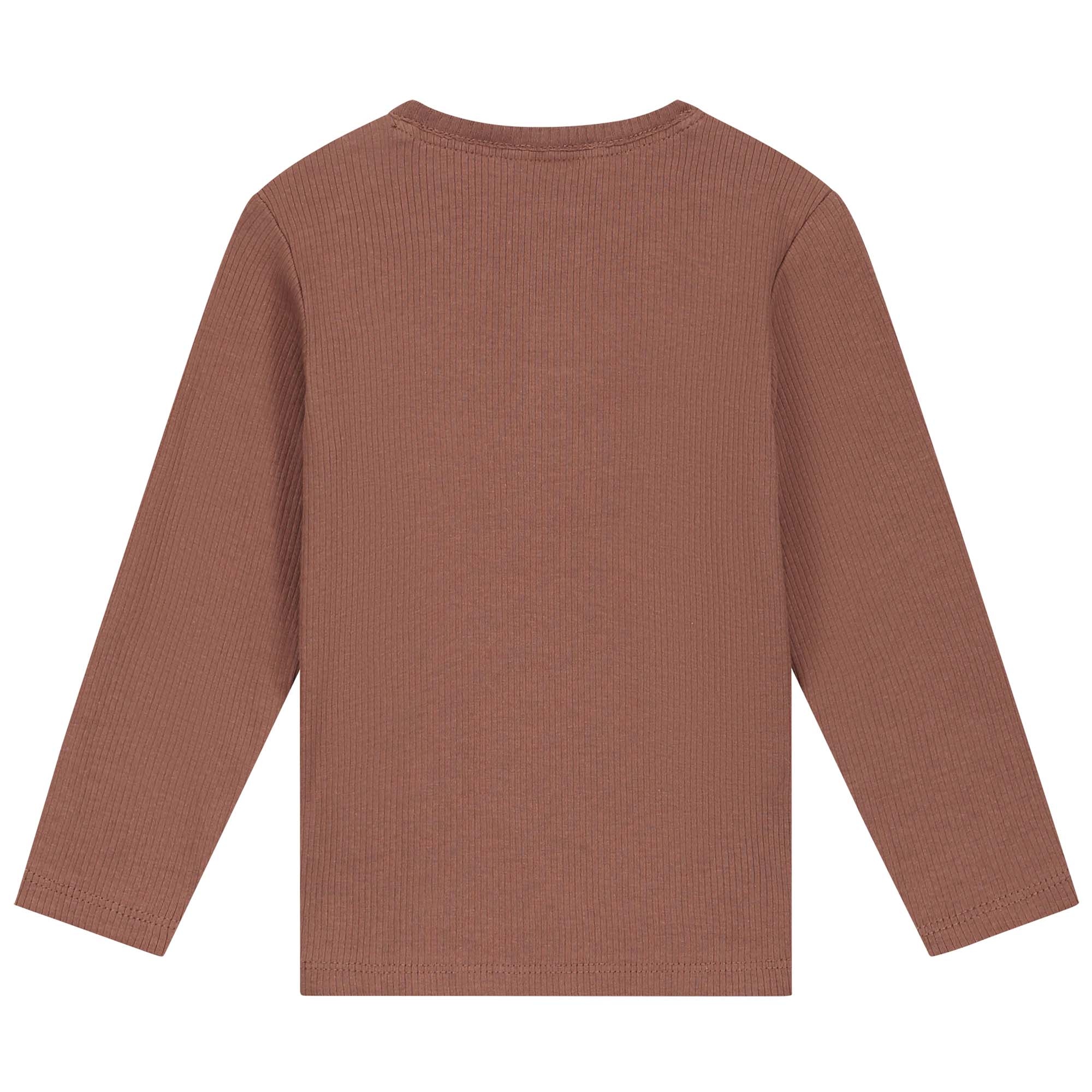 Prénatal baby shirt lange mouwen effen bruin