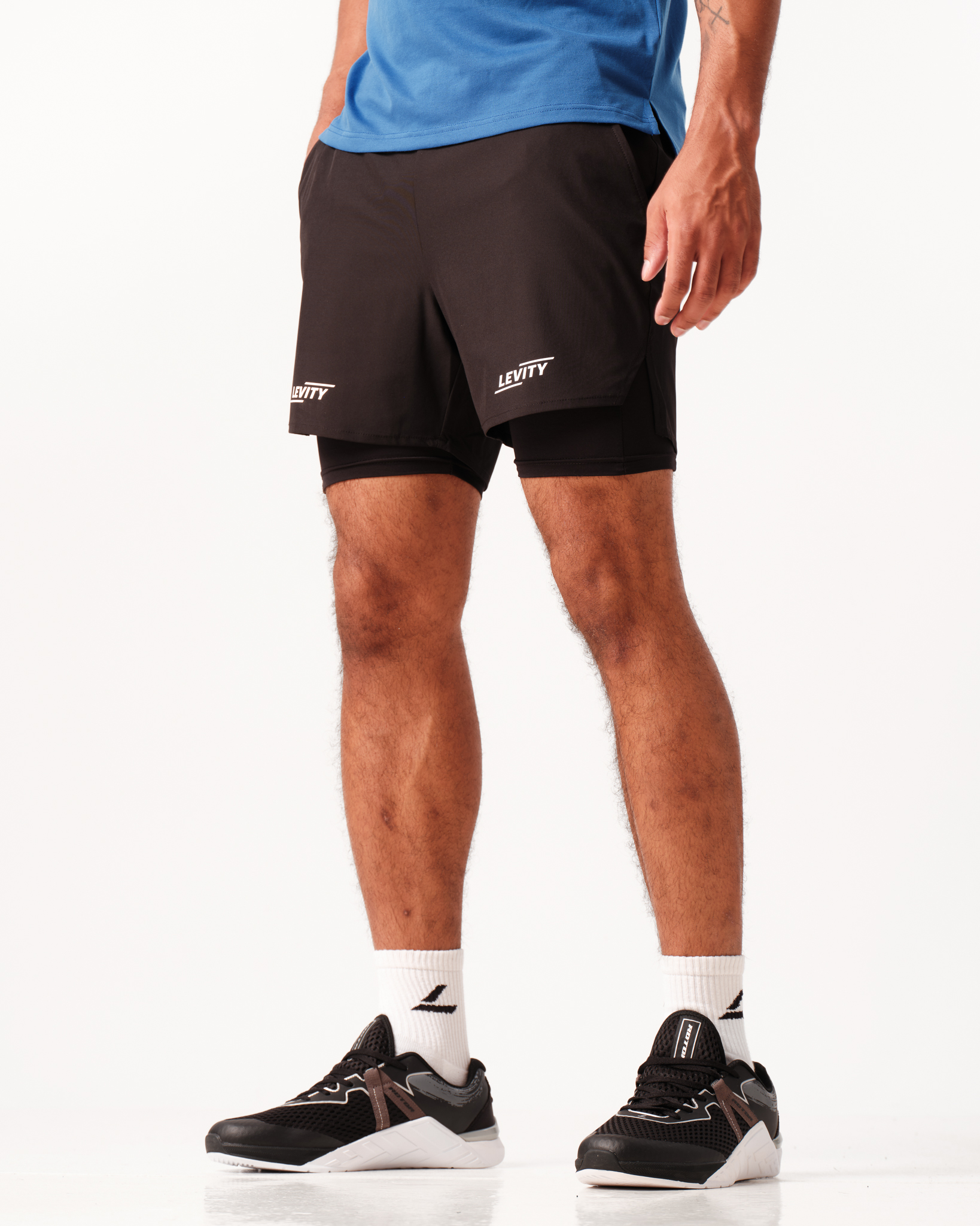 LEVITY Hybrid 2-1 Pocket Shorts M Black