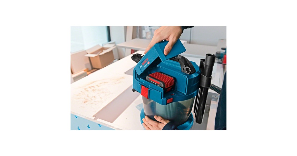 BoschGAS 18V-10 L nat- en droogzuiger  (Blauw, Accu en oplader niet inbegrepen)