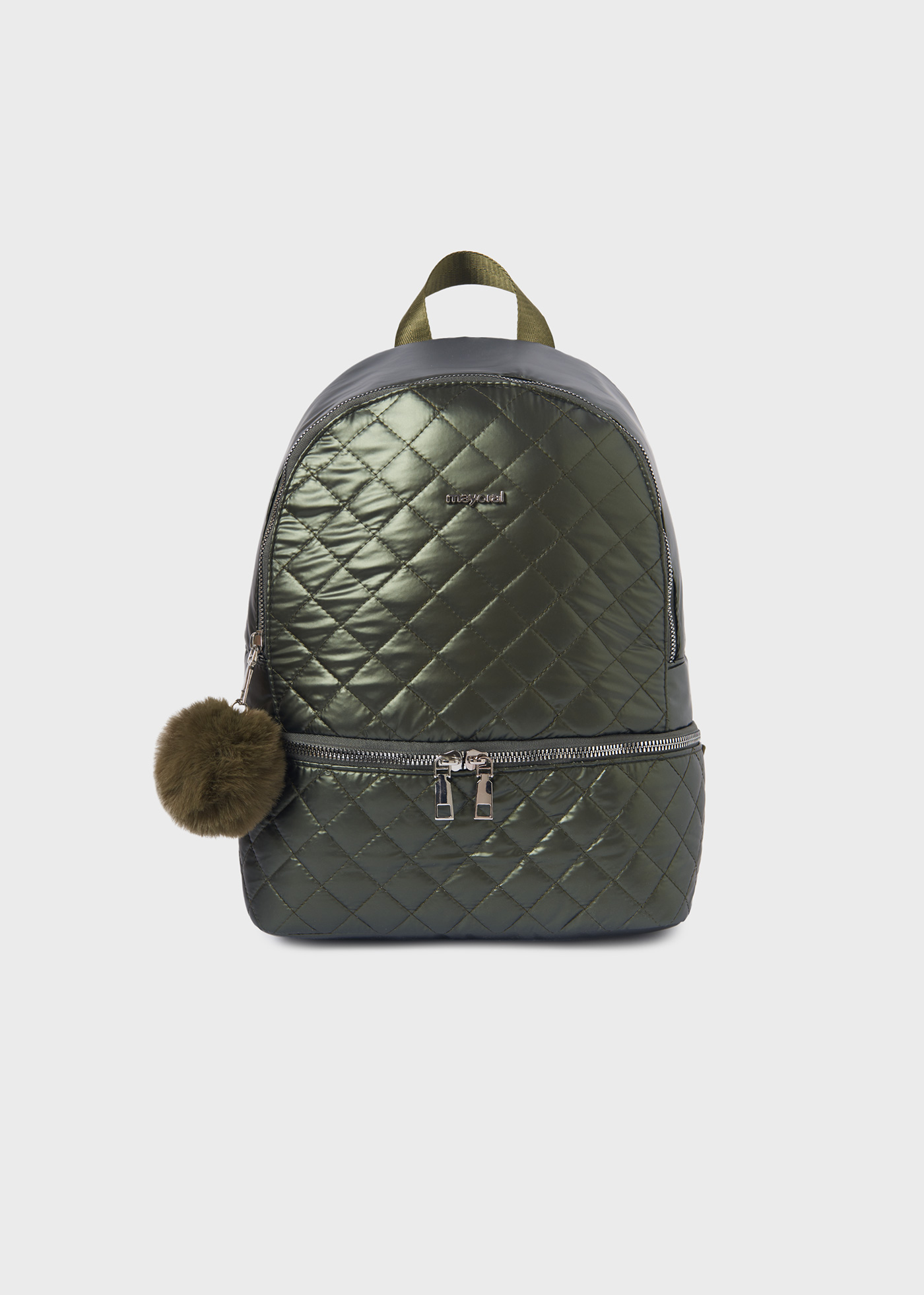 Mochila pequena acolchoada de cetim