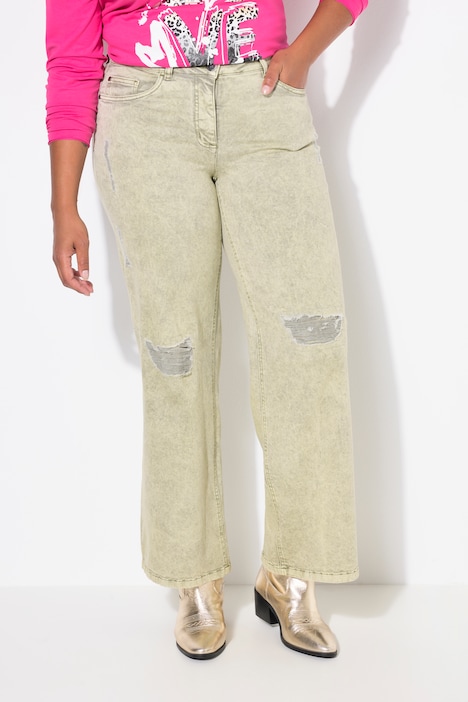 Jeans, weites Bein, Destroy-Effekte, 5-Pocket