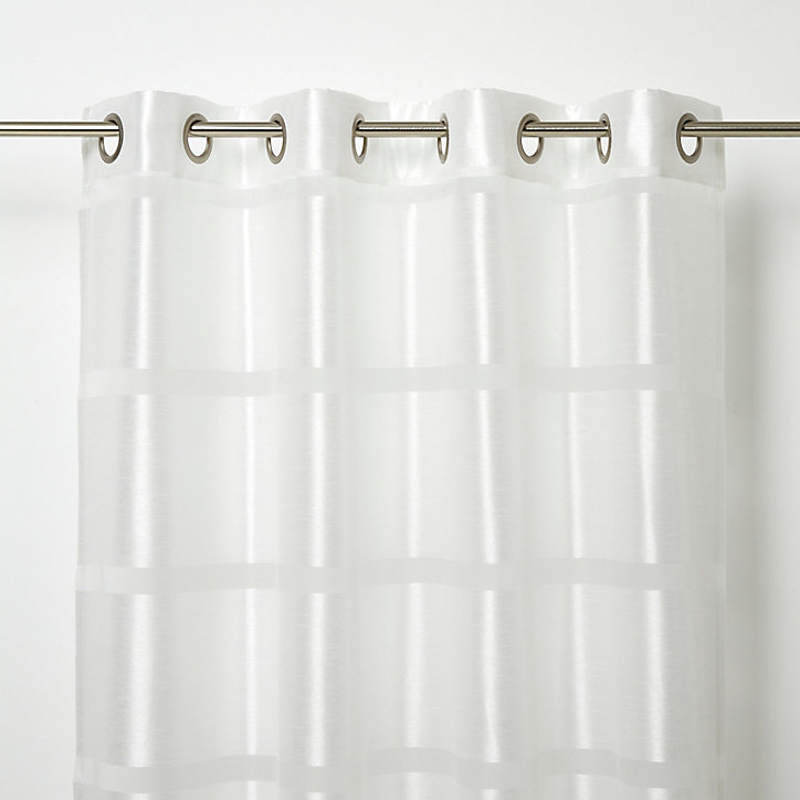 Voilage GoodHome Dokkle blanc l.140 x H.300 cm